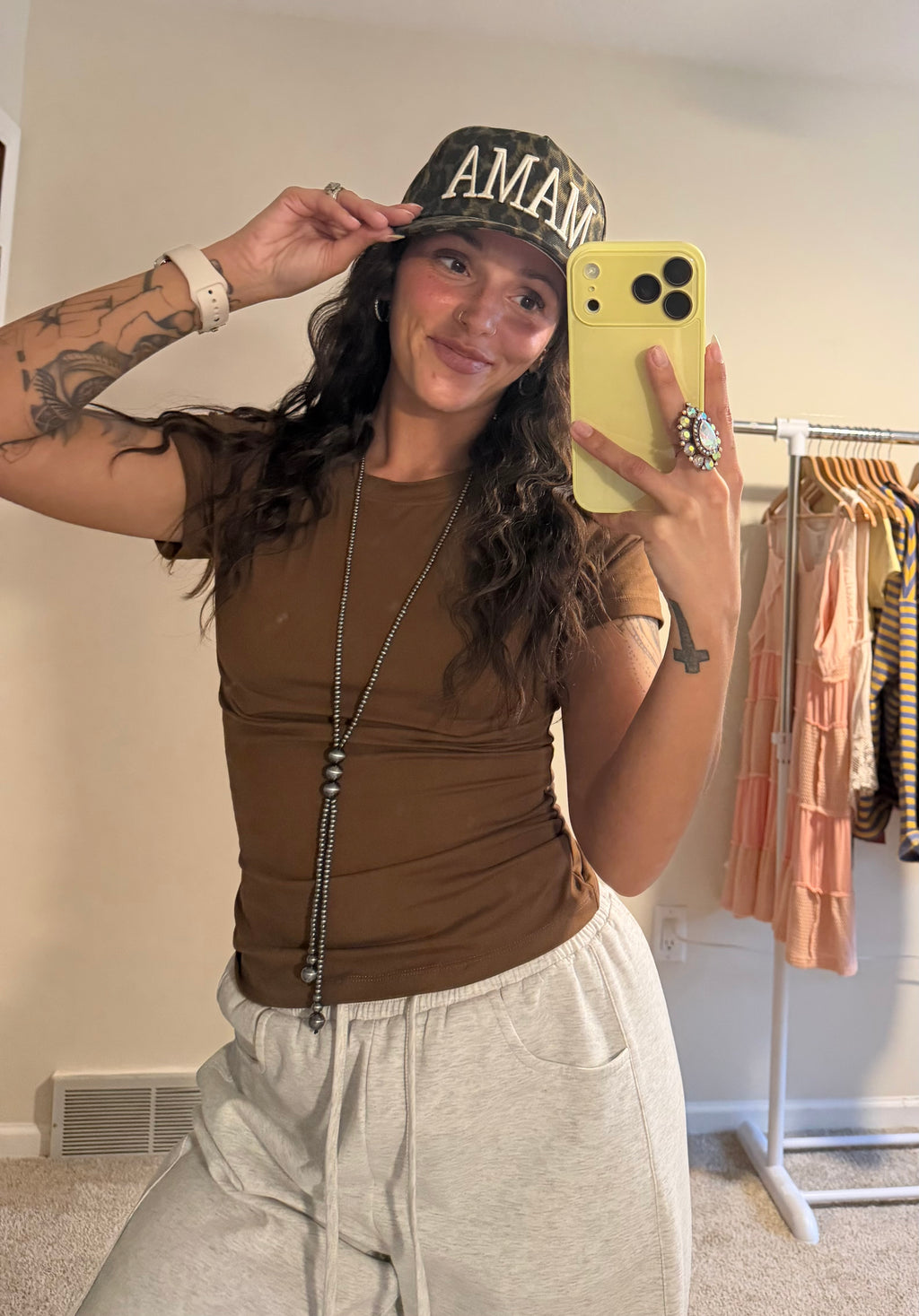 MAMA Cheetah Print Vintage Trucker Hat