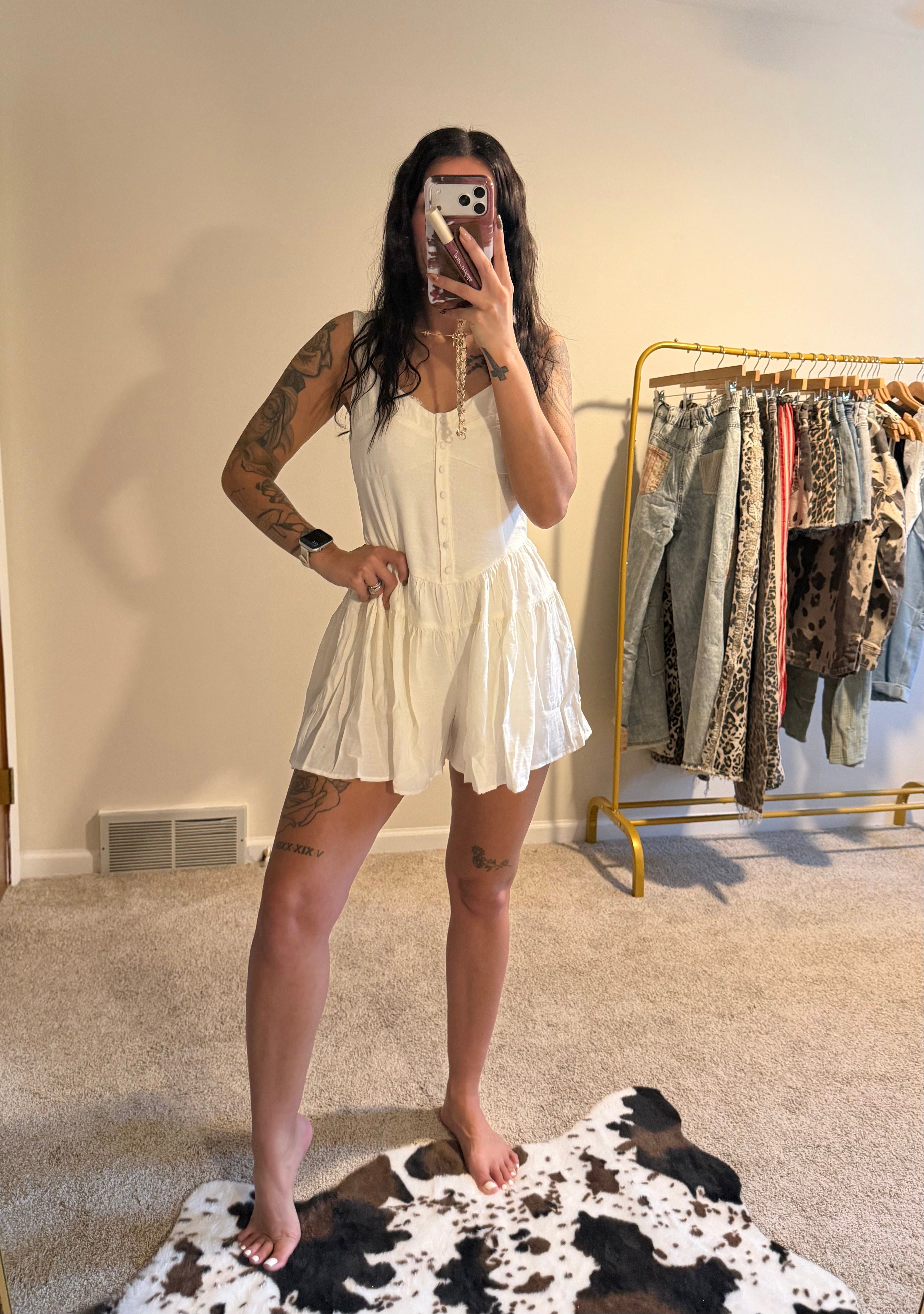 Sweetheart Button Down Romper
