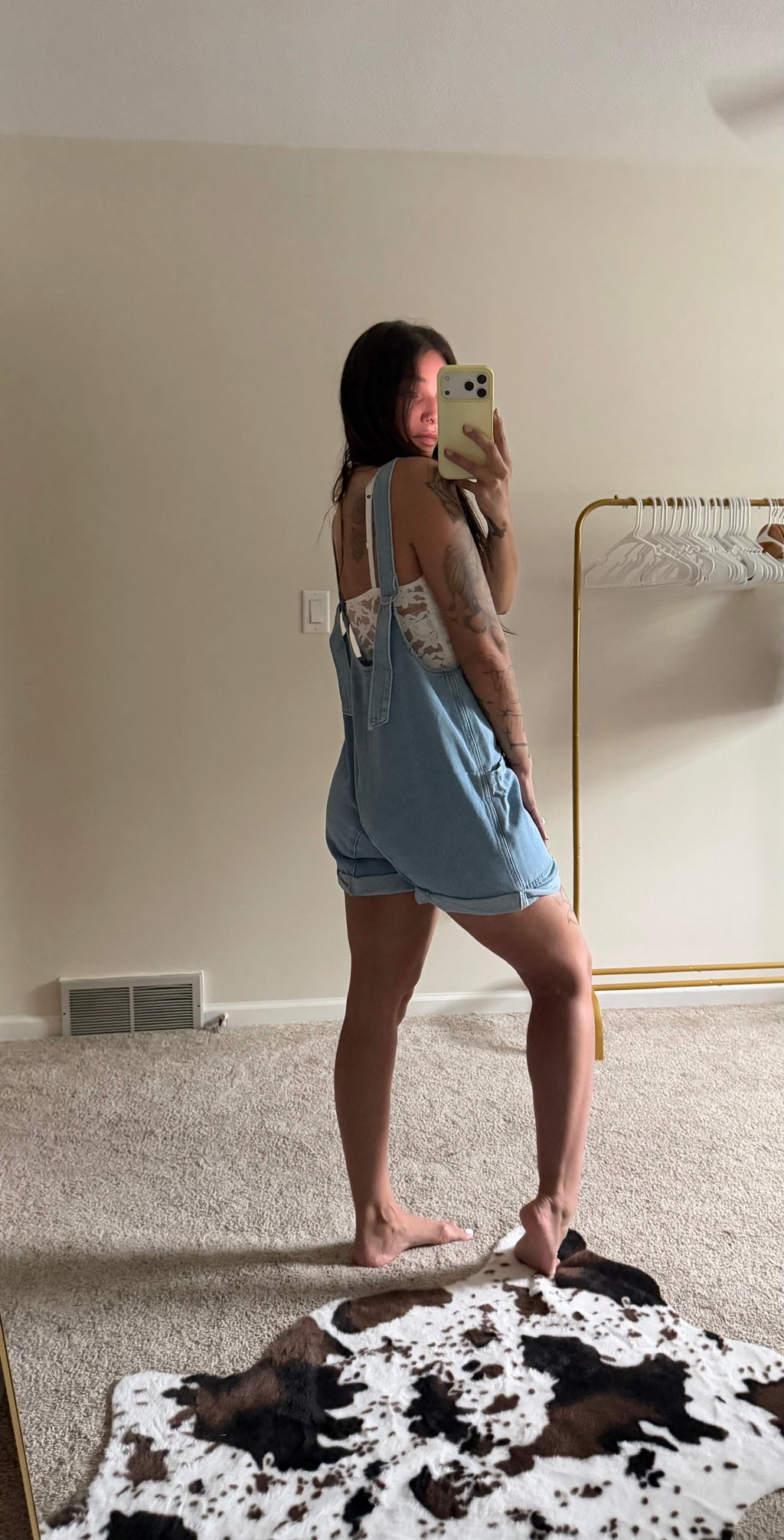 The Classic Denim Overalls Romper