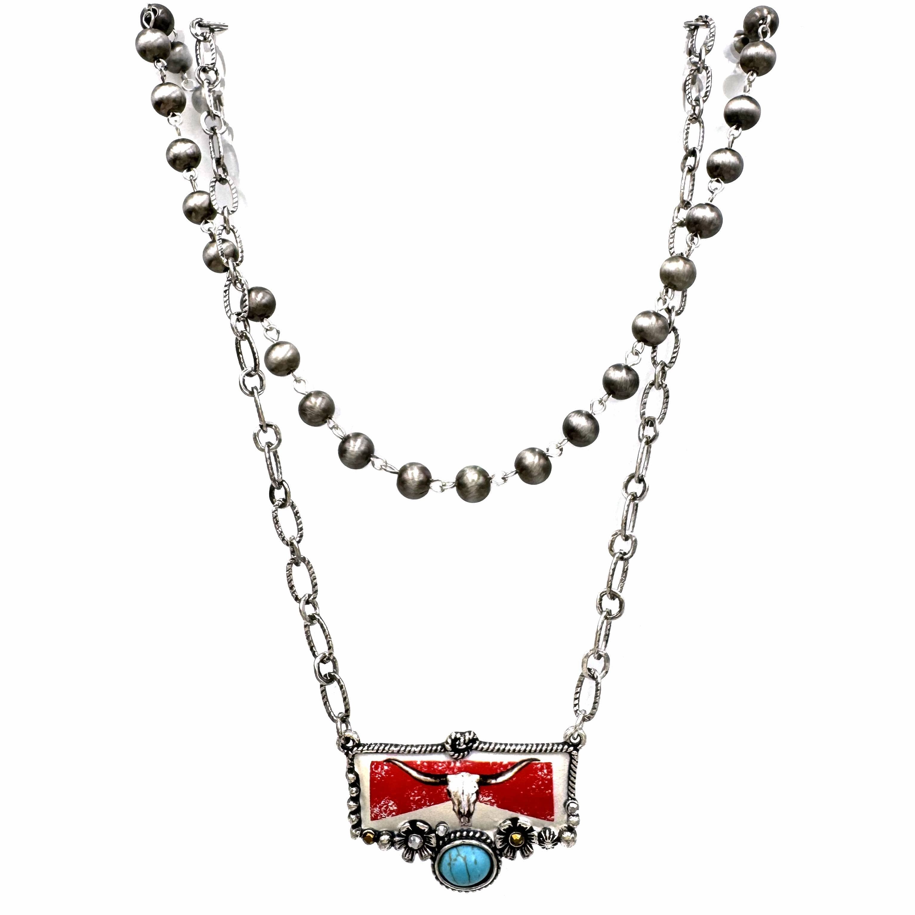Longhorn Beer Western Necklace