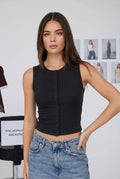 Everyday Button Front Knit Tank