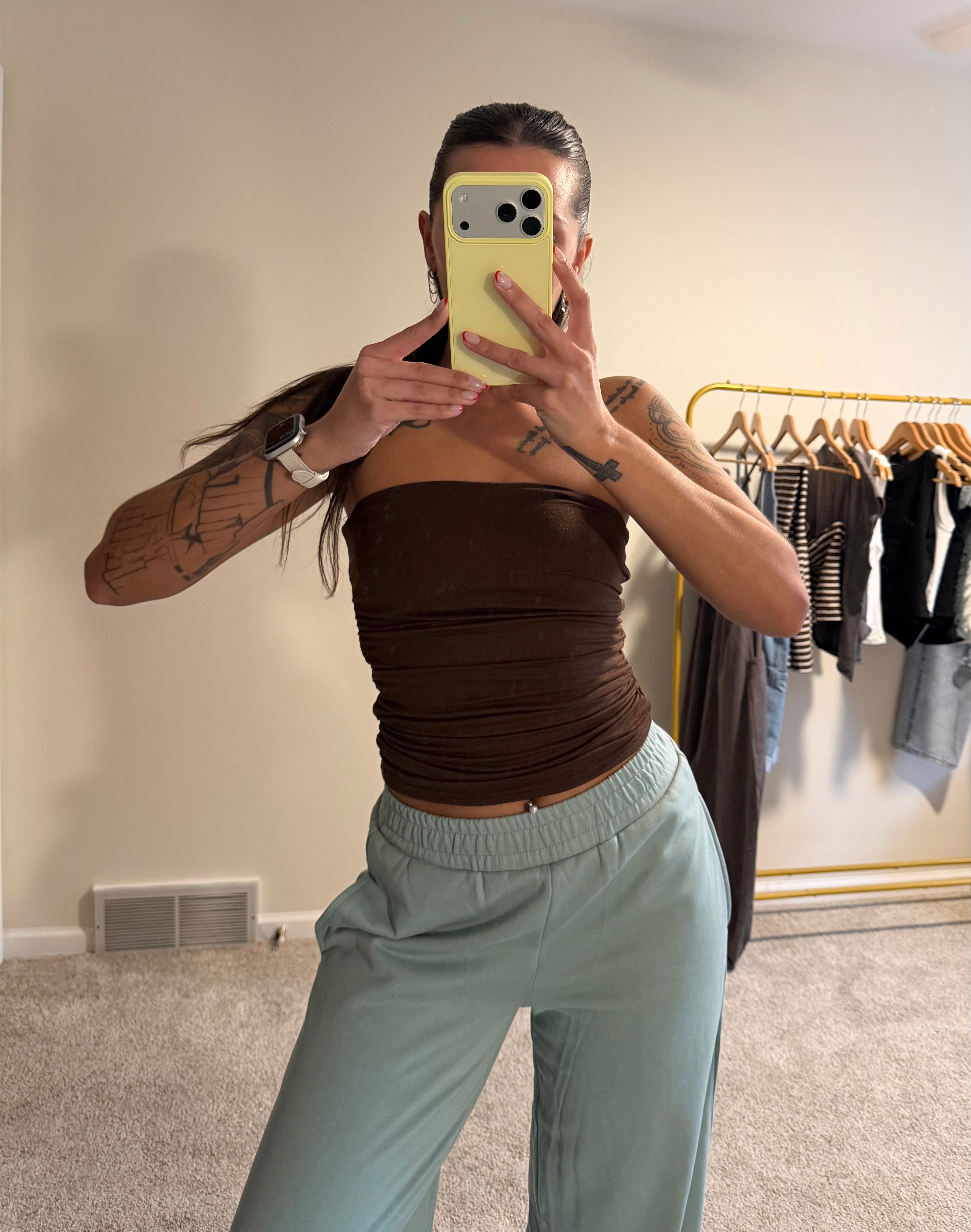 Strapless Scrunch Knit Top