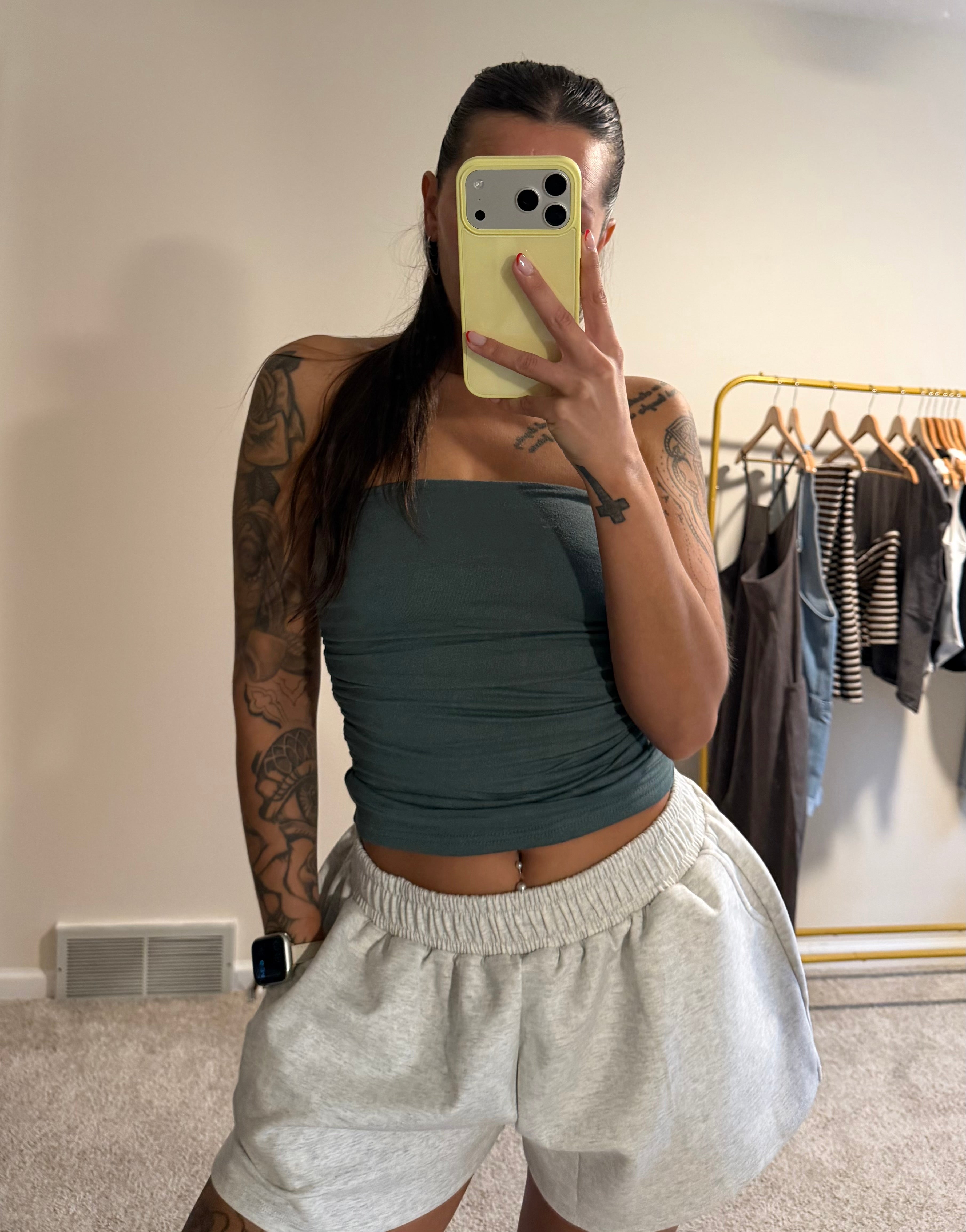 Strapless Scrunch Knit Top