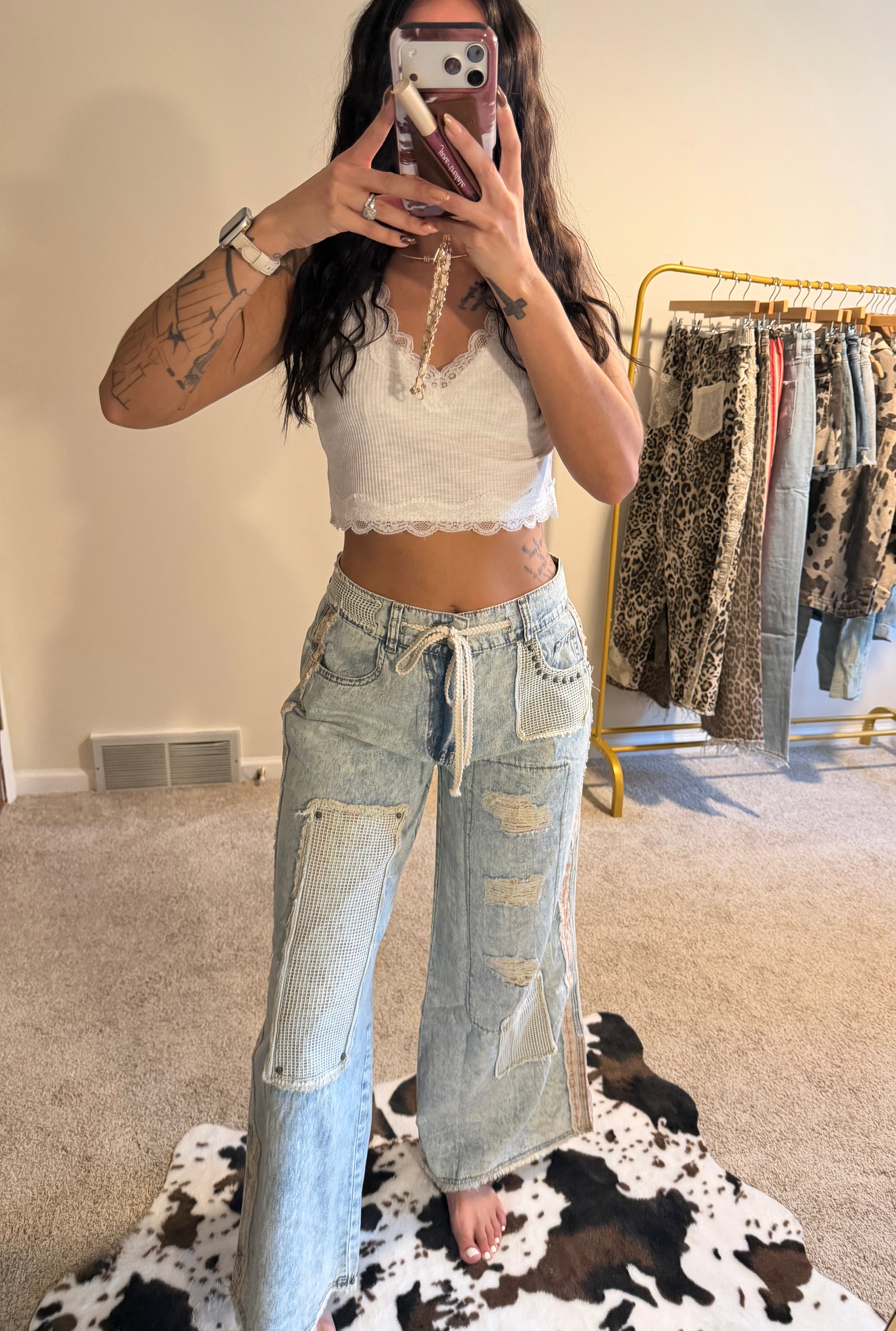 Lace Trim Ribbed Crop Top