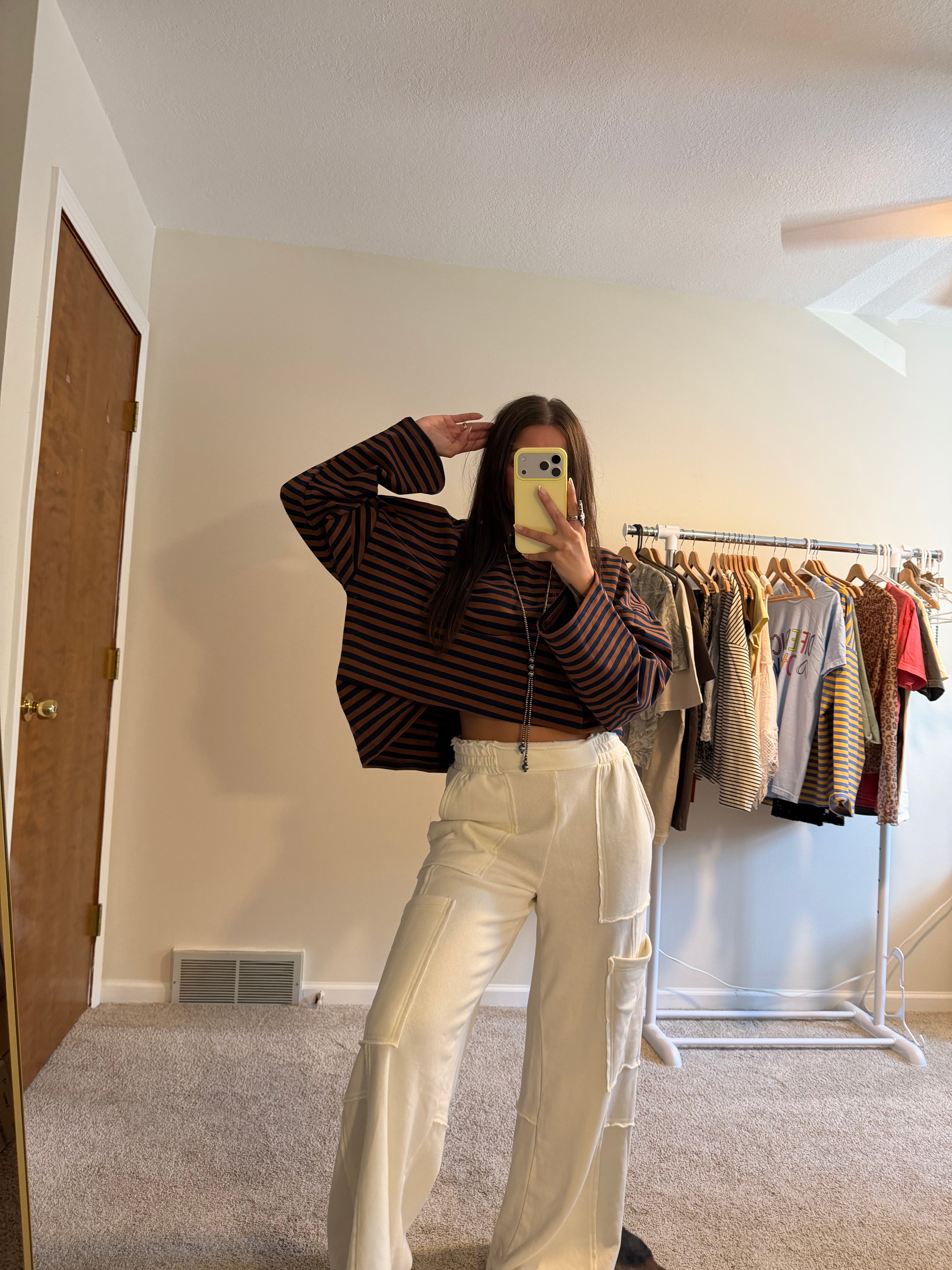 Retro Striped Terry Oversized Long Sleeve