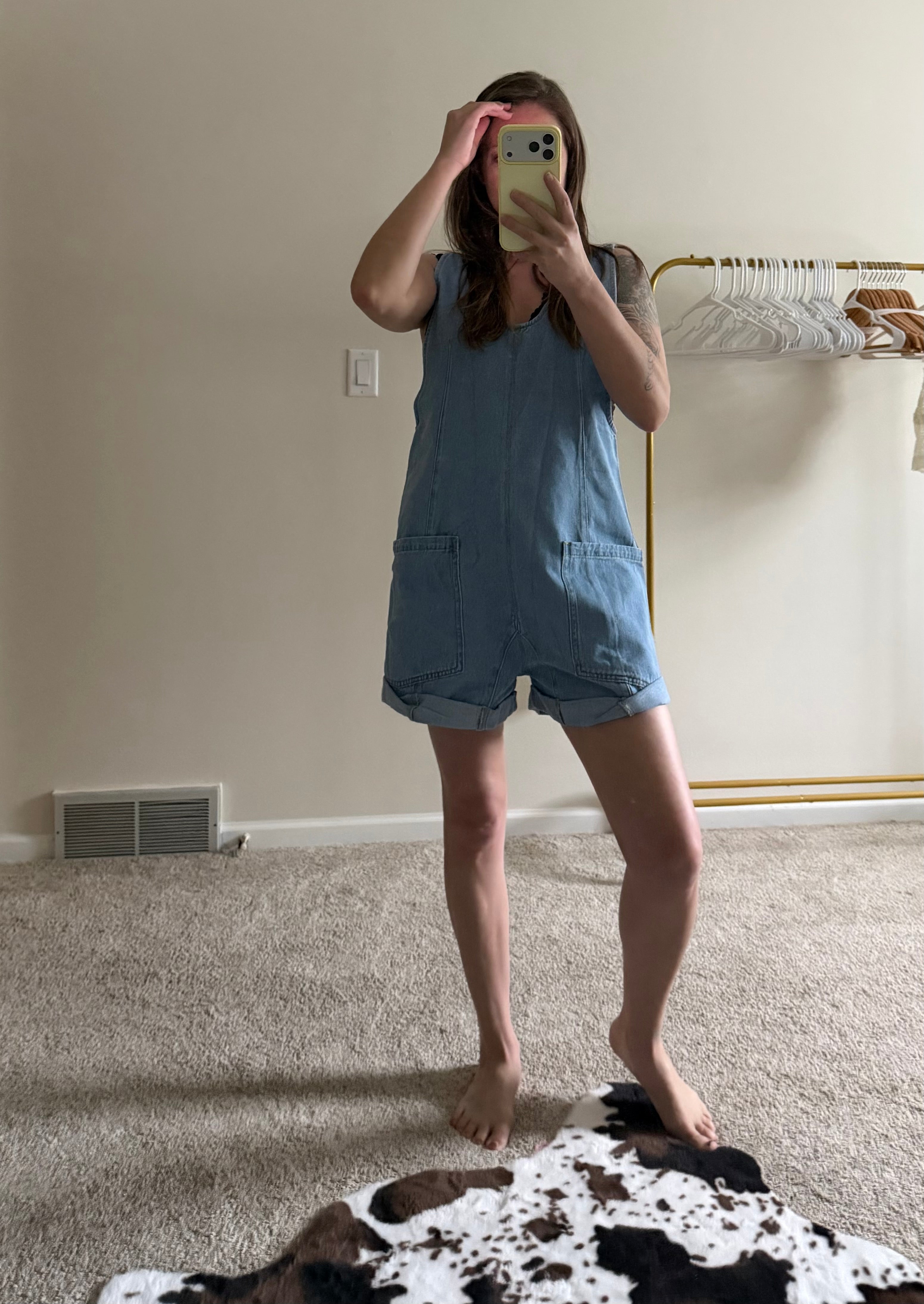 The Classic Denim Overalls Romper