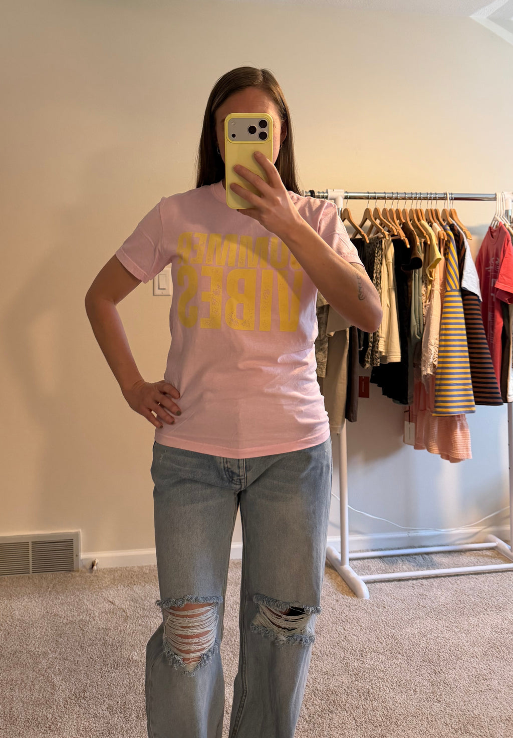 Vintage Fold & Distressed Wide-Leg Jeans