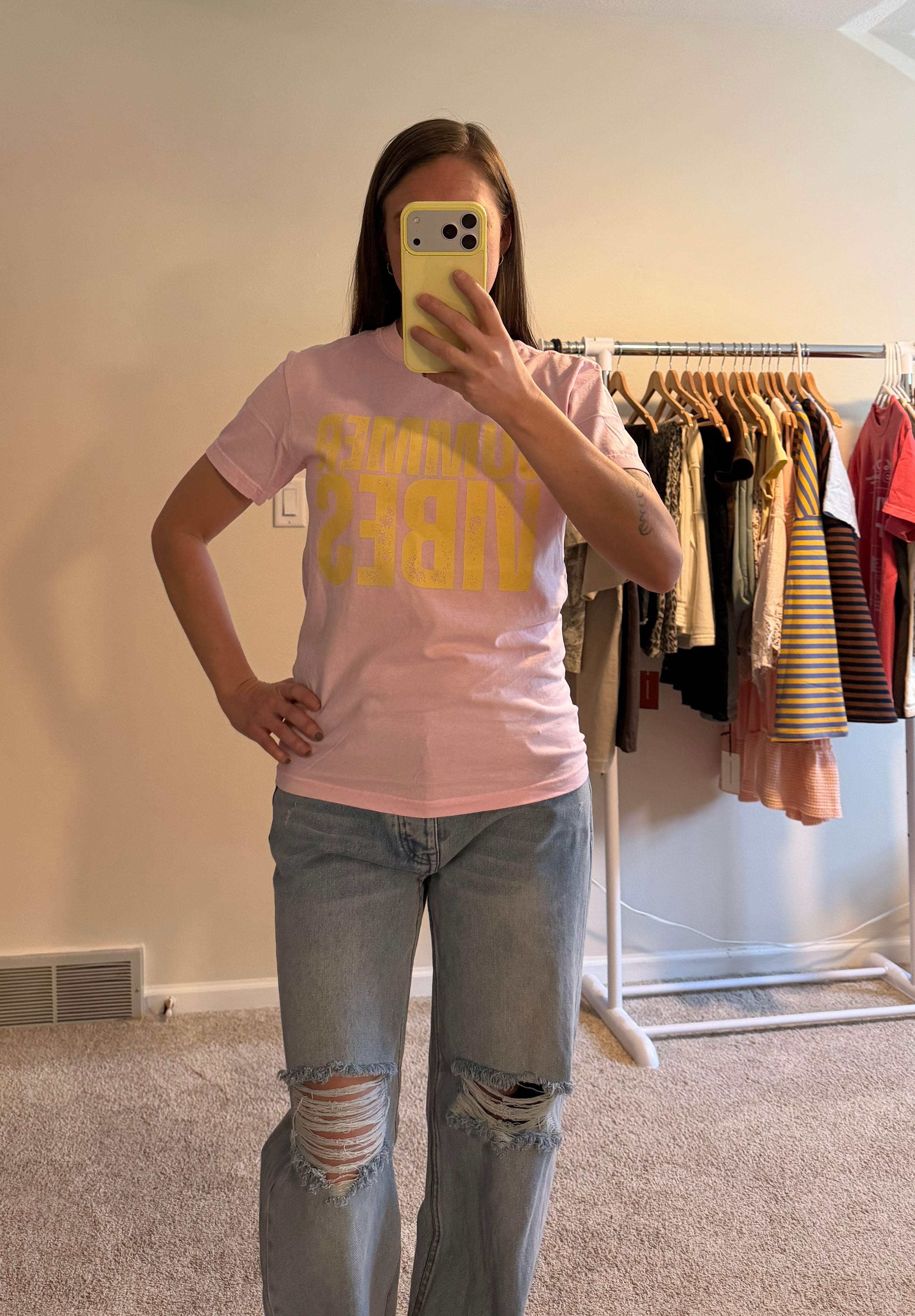 Vintage Fold & Distressed Wide-Leg Jeans