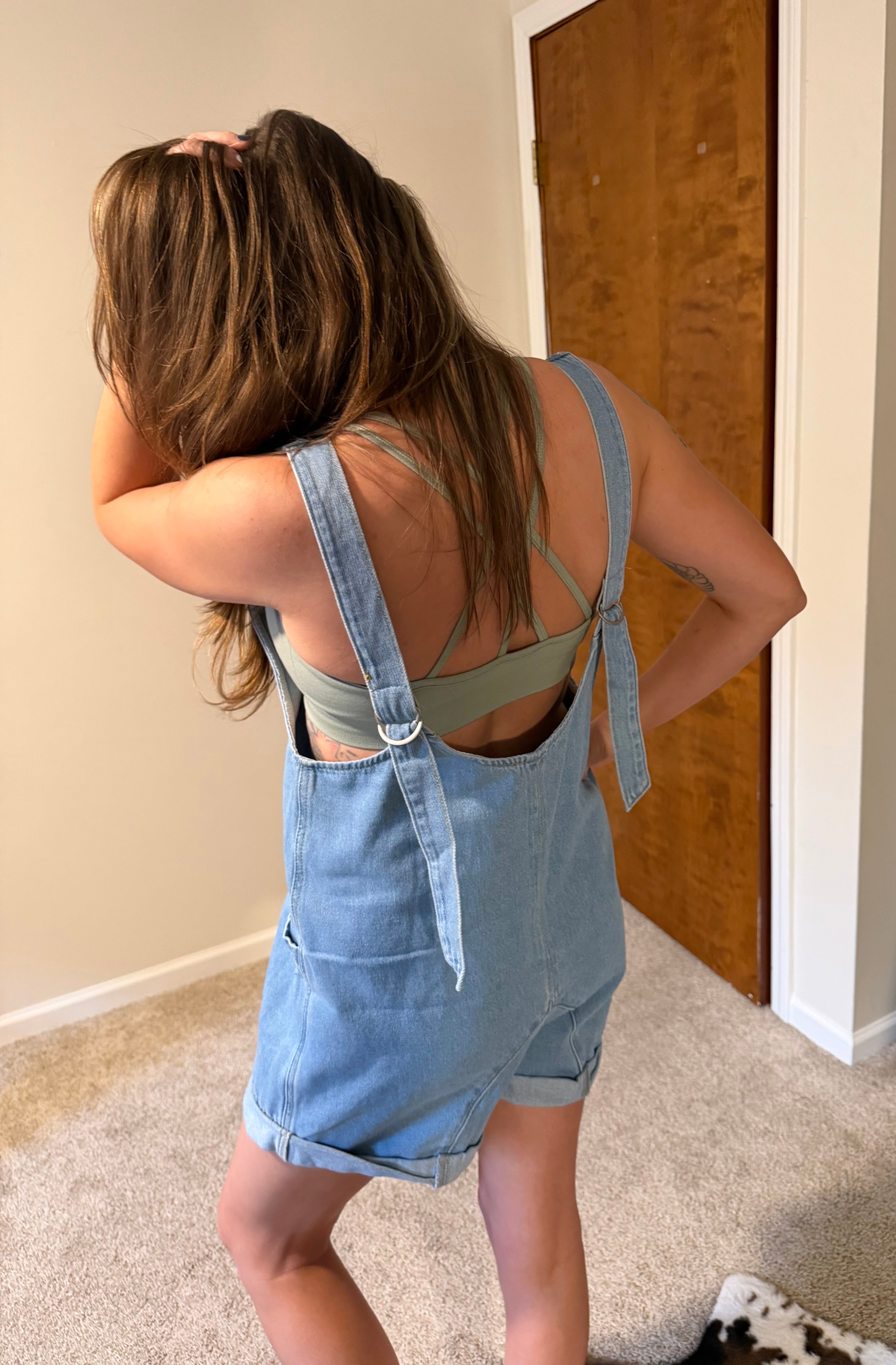 The Classic Denim Overalls Romper