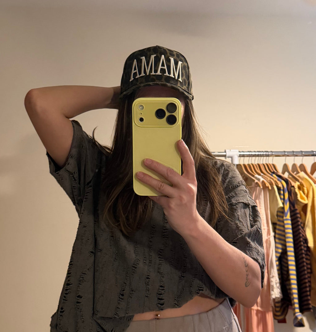 MAMA Cheetah Print Vintage Trucker Hat