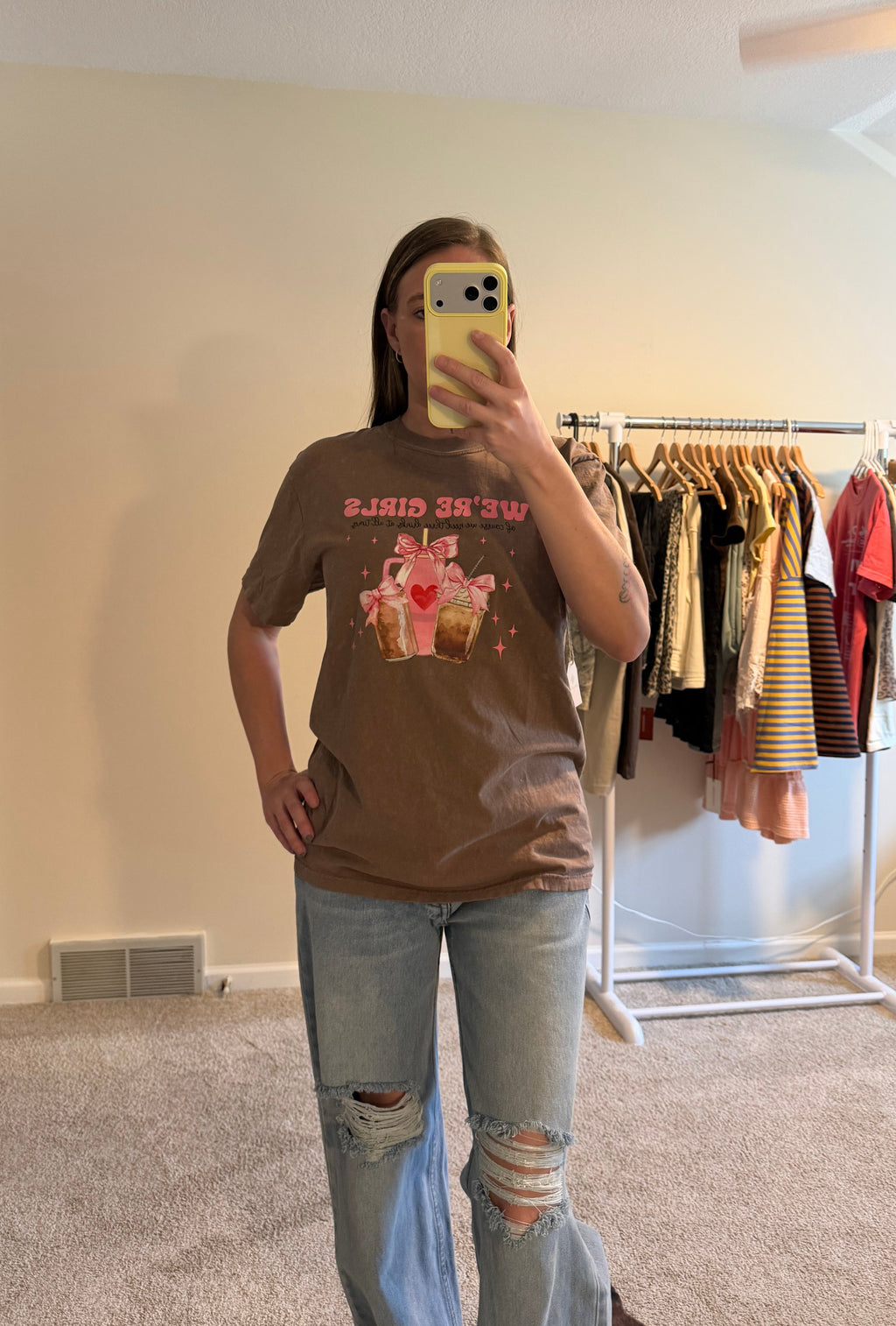 Vintage Fold & Distressed Wide-Leg Jeans