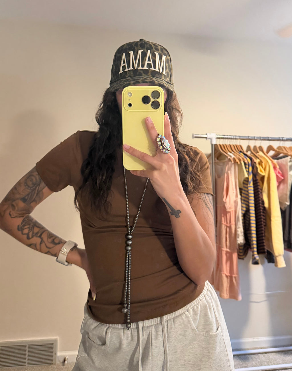 MAMA Cheetah Print Vintage Trucker Hat