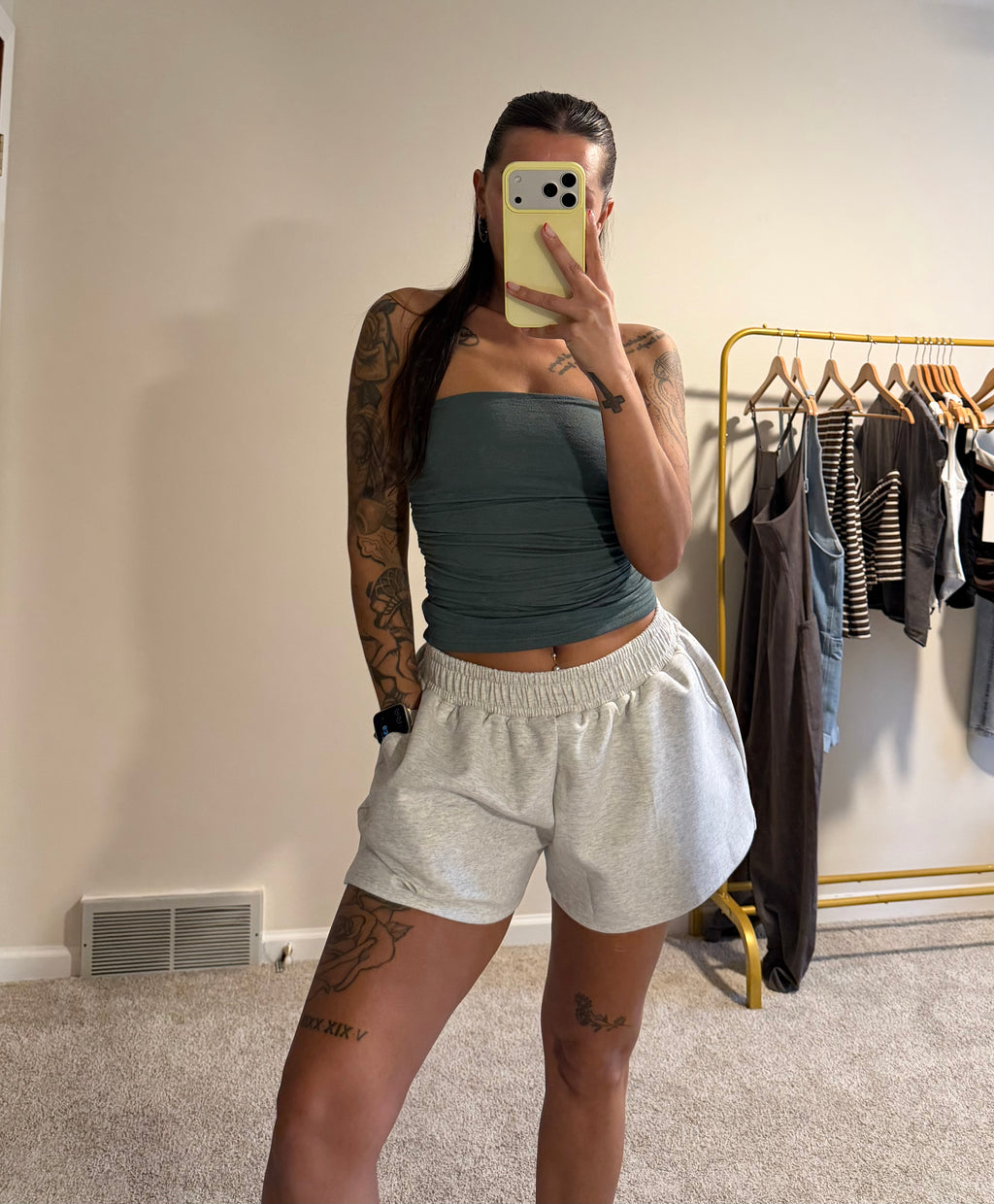 Strapless Scrunch Knit Top