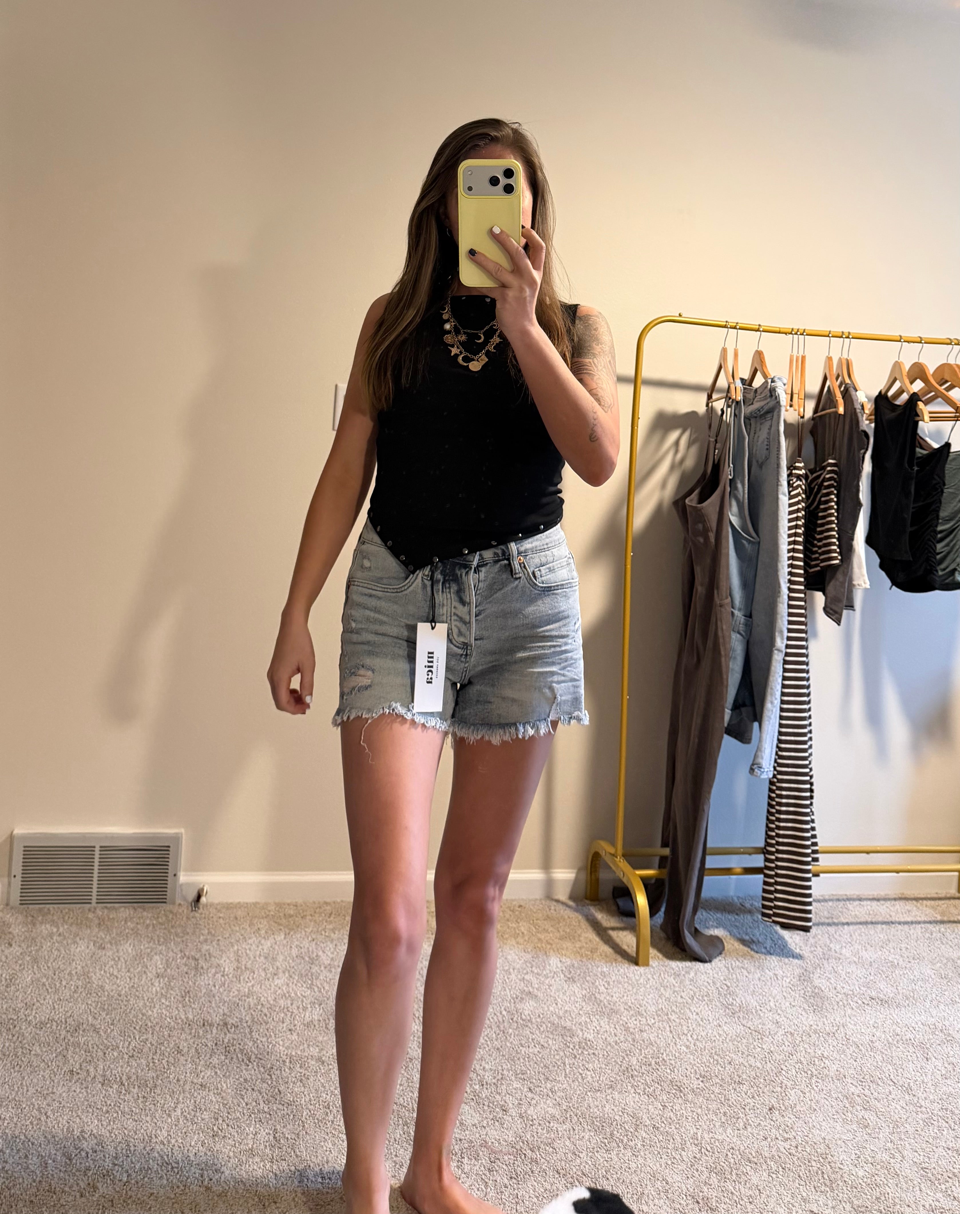 Stud Detail Asymmetrical Hem Knit Crop Top