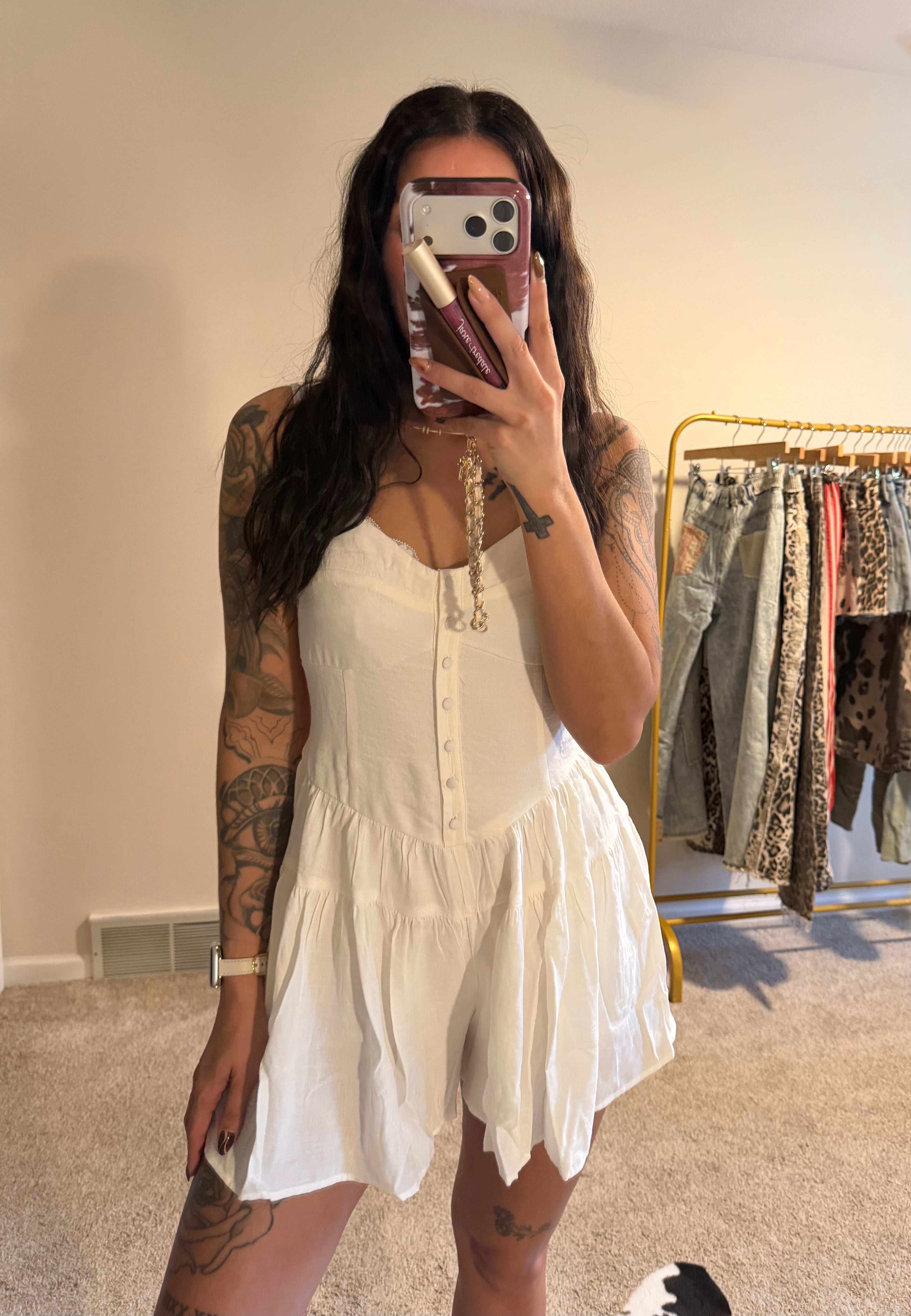 Sweetheart Button Down Romper