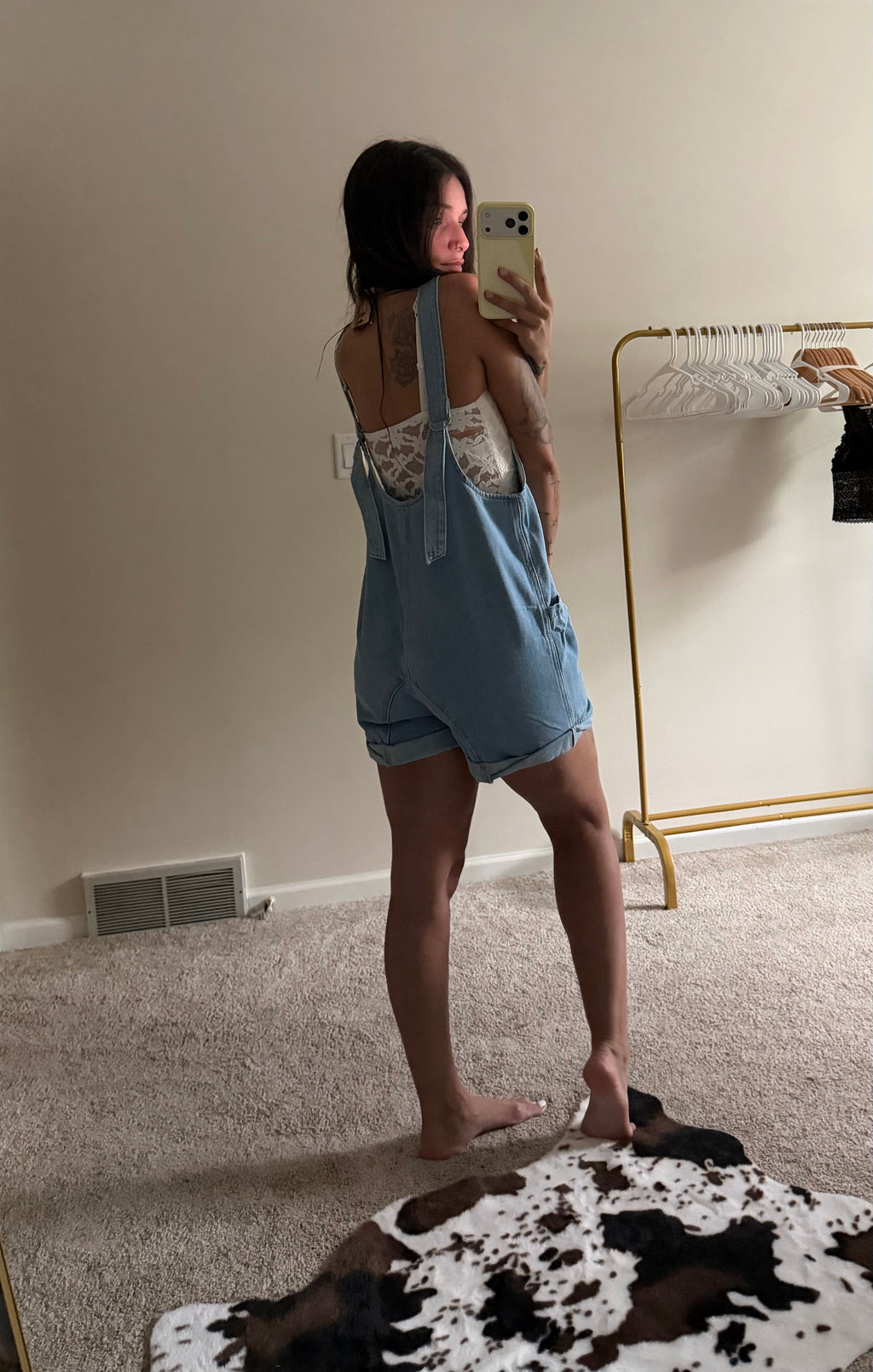 The Classic Denim Overalls Romper