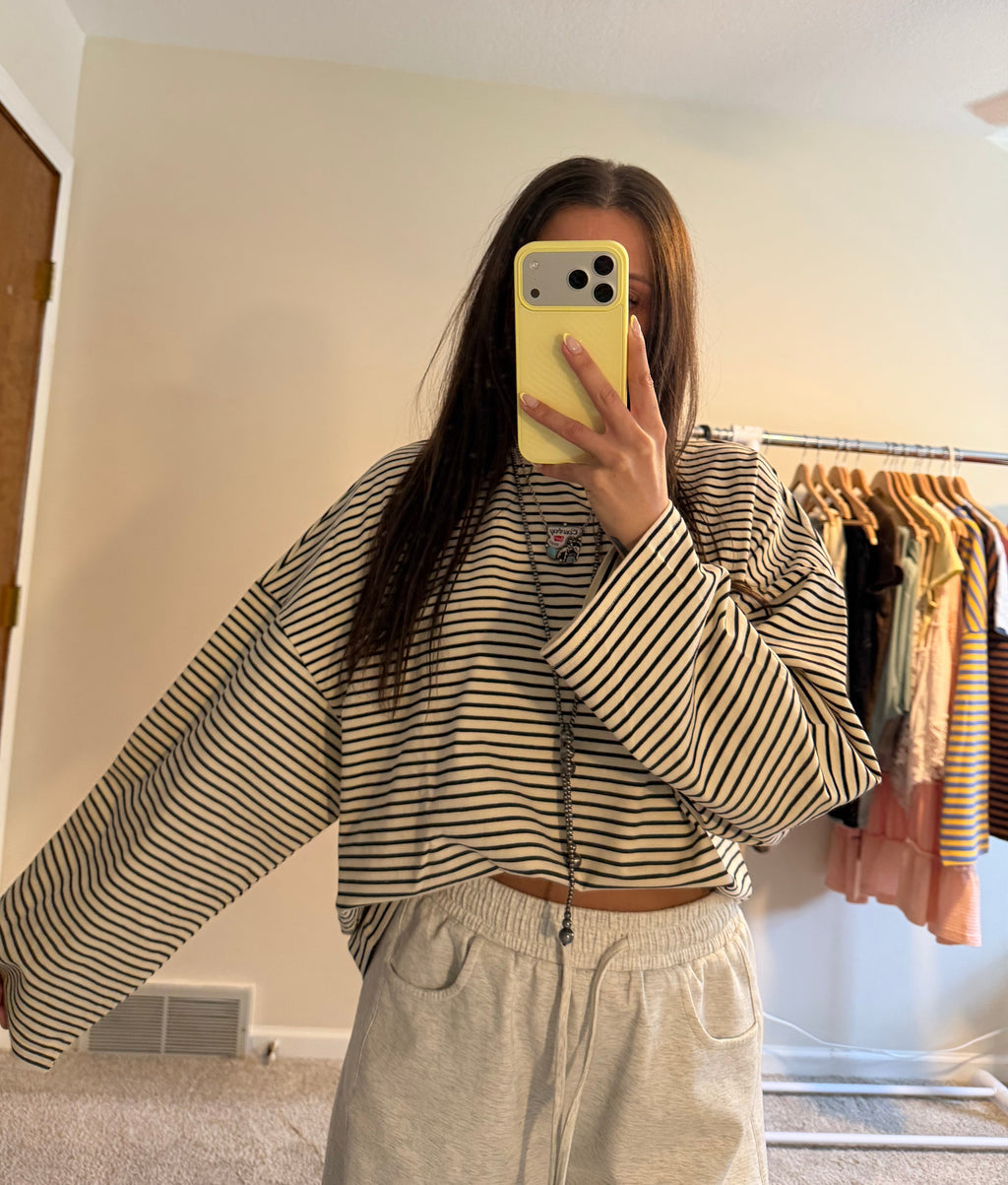 Oreo Retro Striped Oversized Top