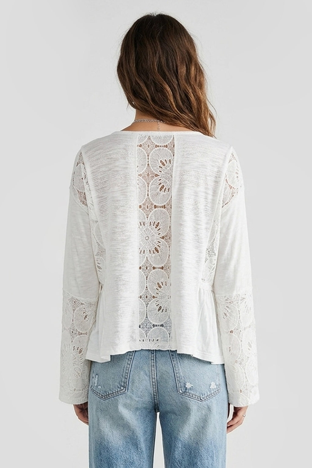 Lace-Trimmed Petal Top