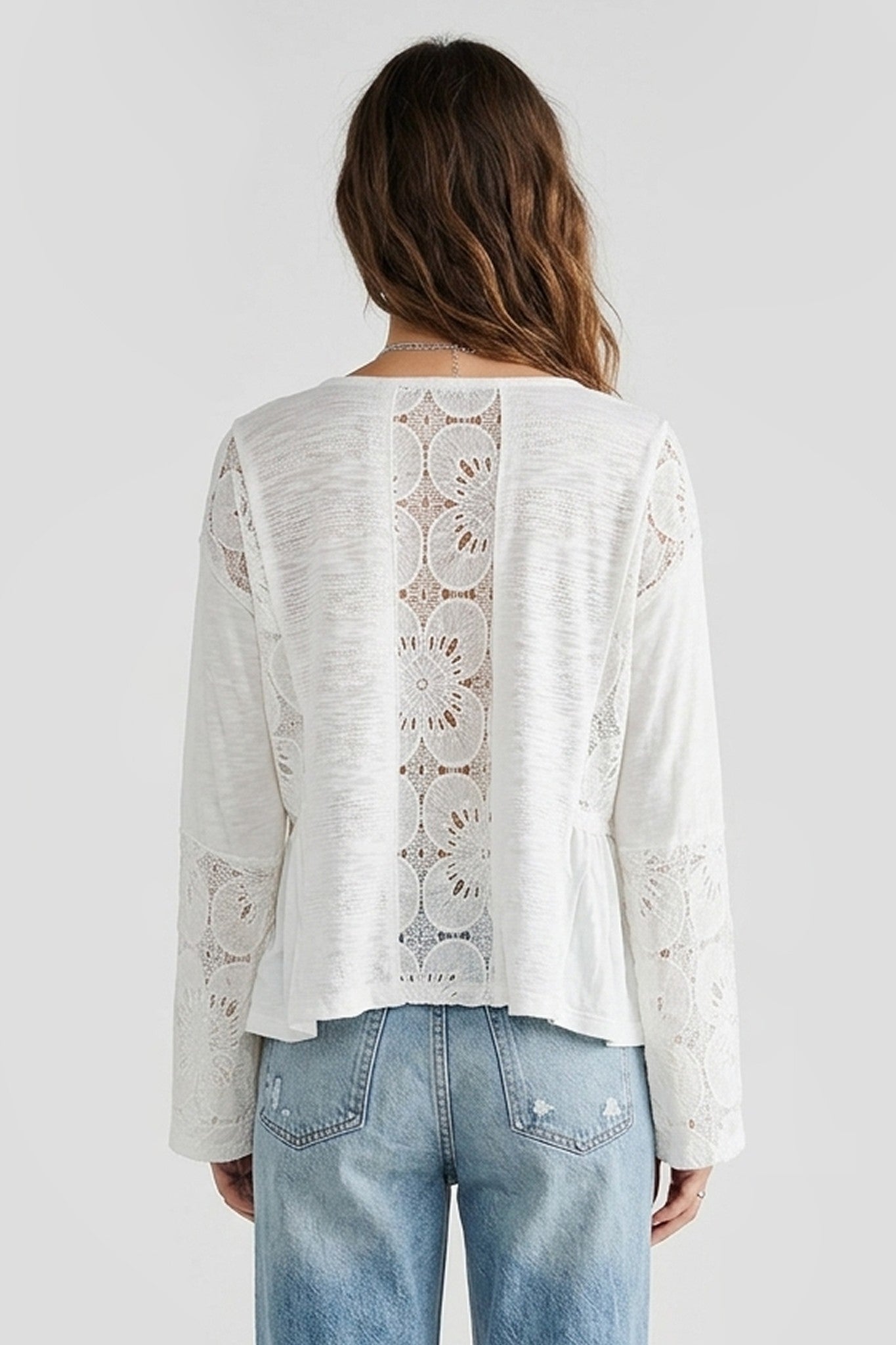 Lace-Trimmed Petal Top
