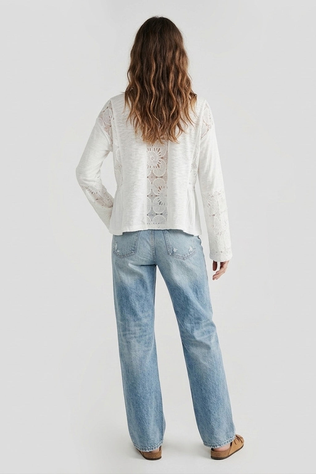 Lace-Trimmed Petal Top