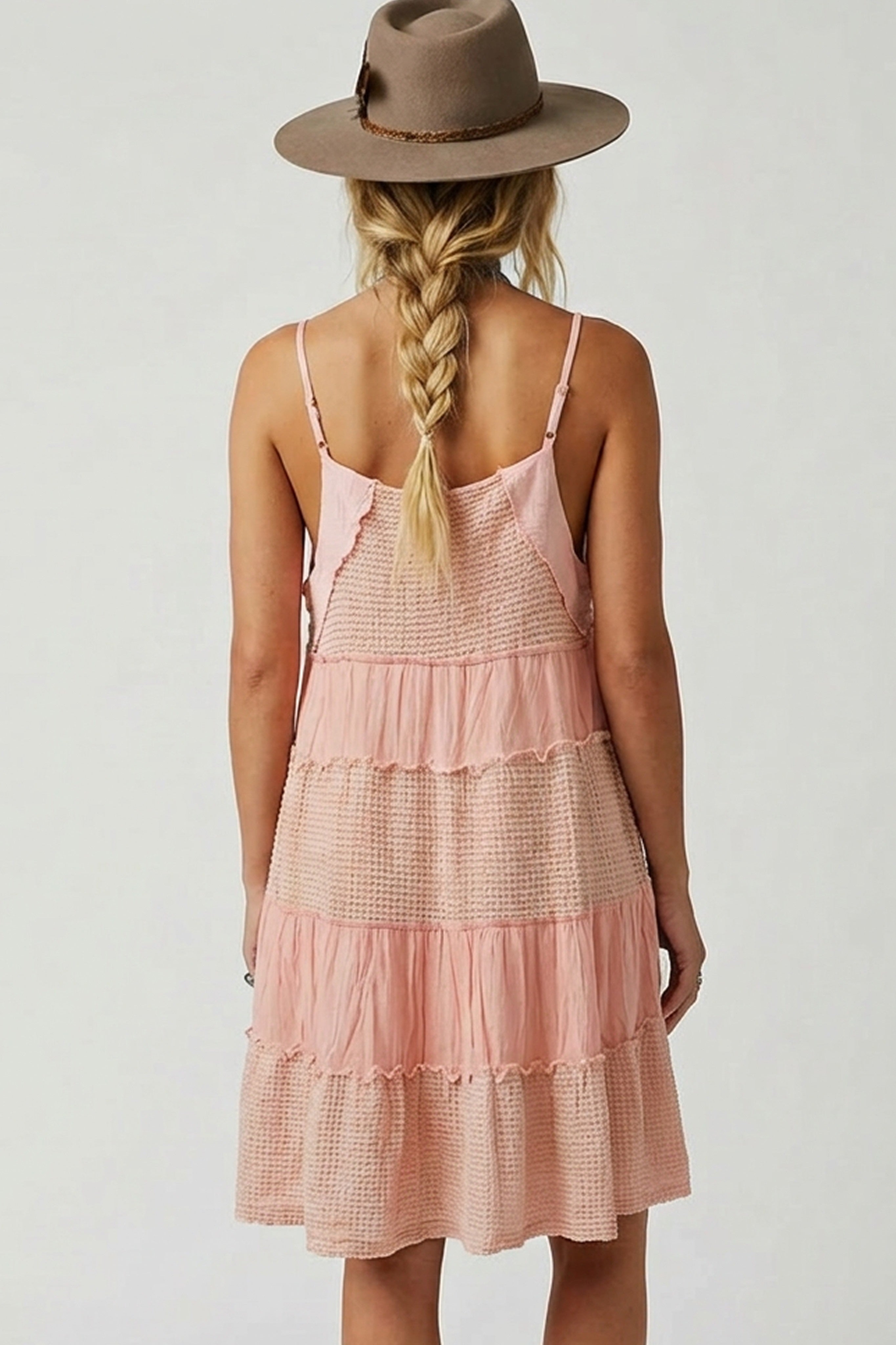 Lace Patchwork Tiered Tie-Front Overlay