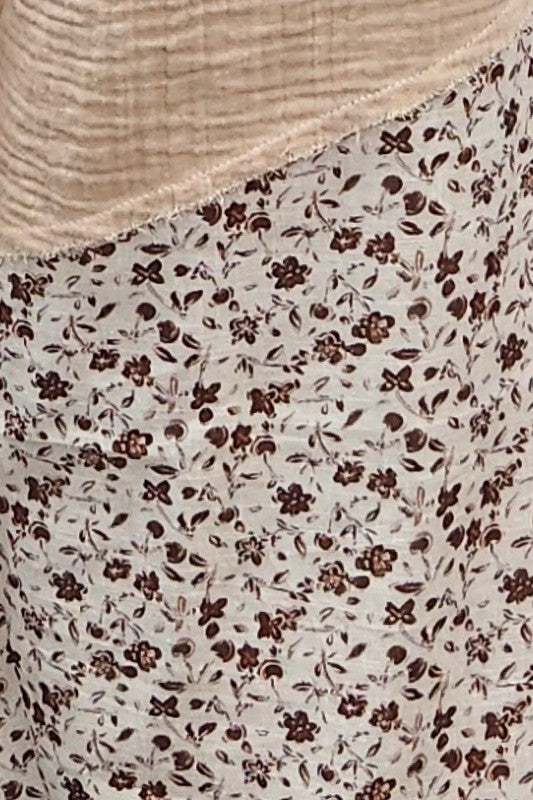 Wide Leg Gauze Pants With Floral Print