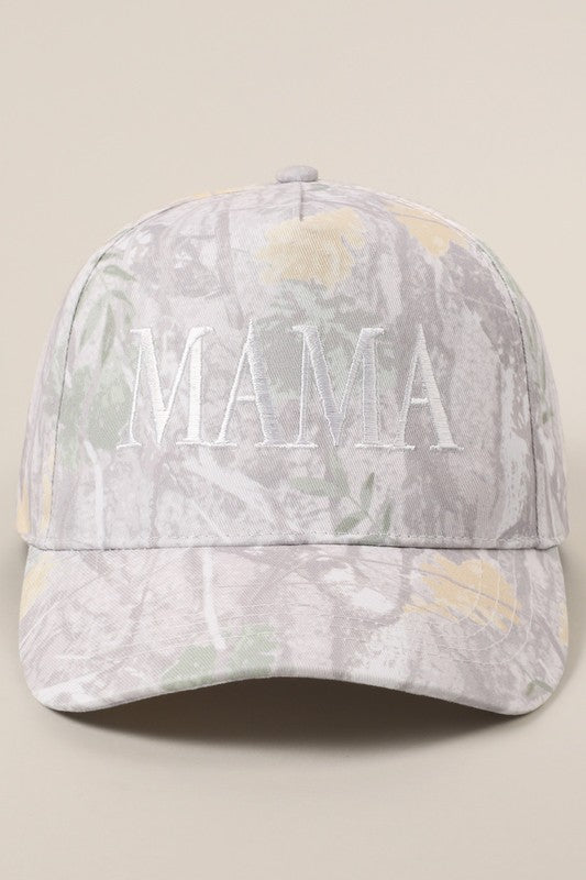 Mama Letter Embroidery Nature Camo Baseball Cap