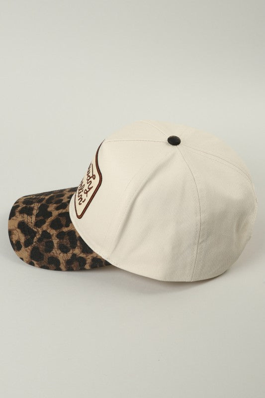 Howdy Darlin’ Embroidered Leopard Brim Trucker Hat