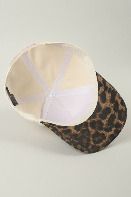 Howdy Darlin’ Embroidered Leopard Brim Trucker Hat