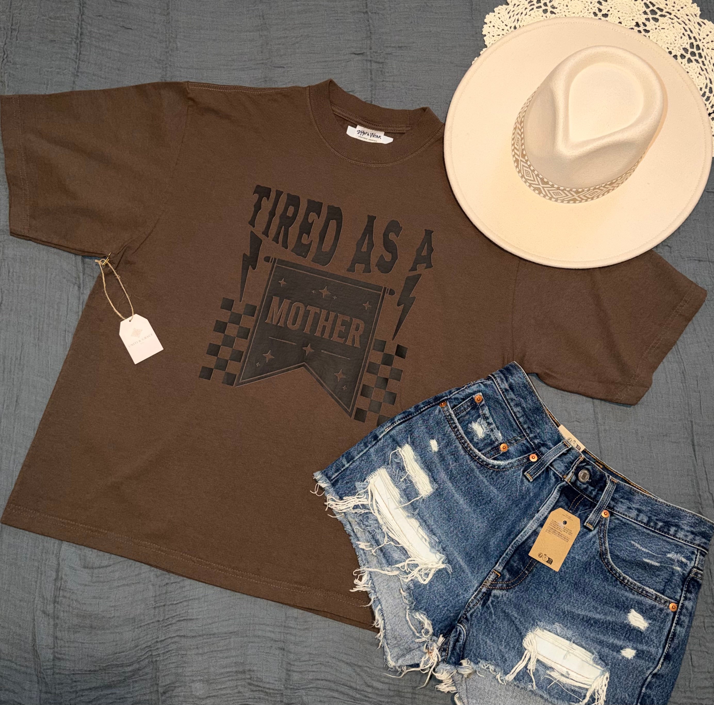 "Tired As A Mother" Heavyweight Graphic Tee