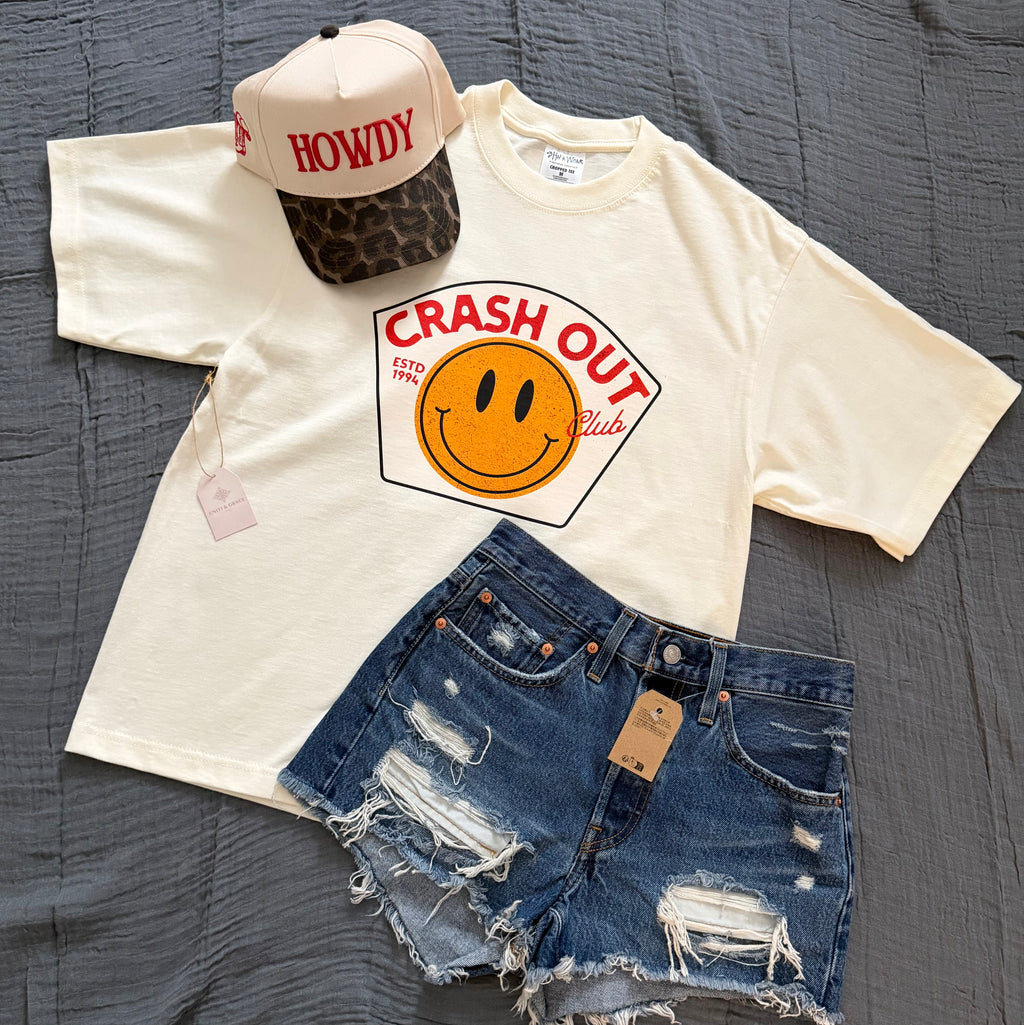 "Crash Out Club" Heavyweight Cropped Graphic Tee