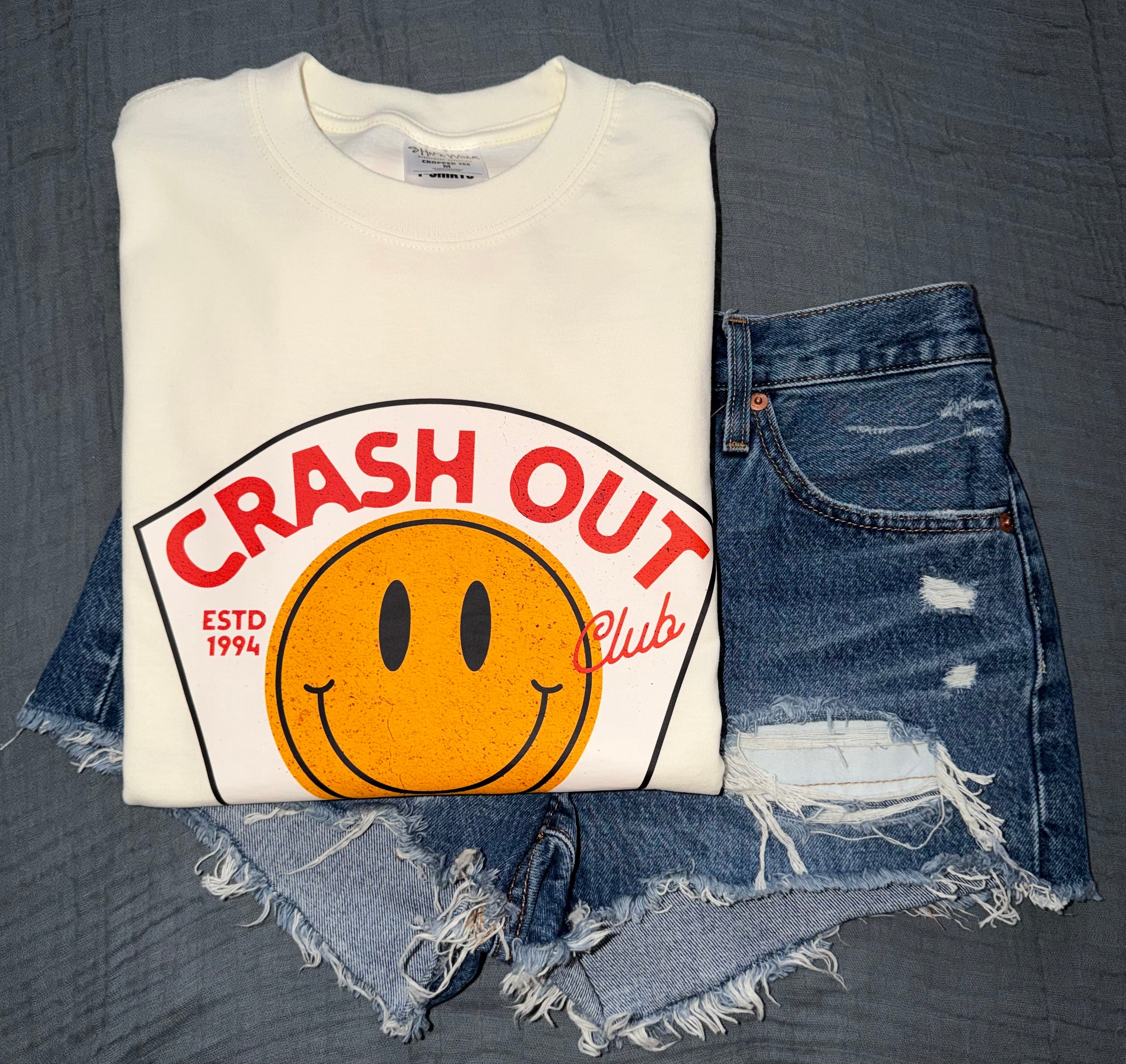 "Crash Out Club" Heavyweight Cropped Graphic Tee