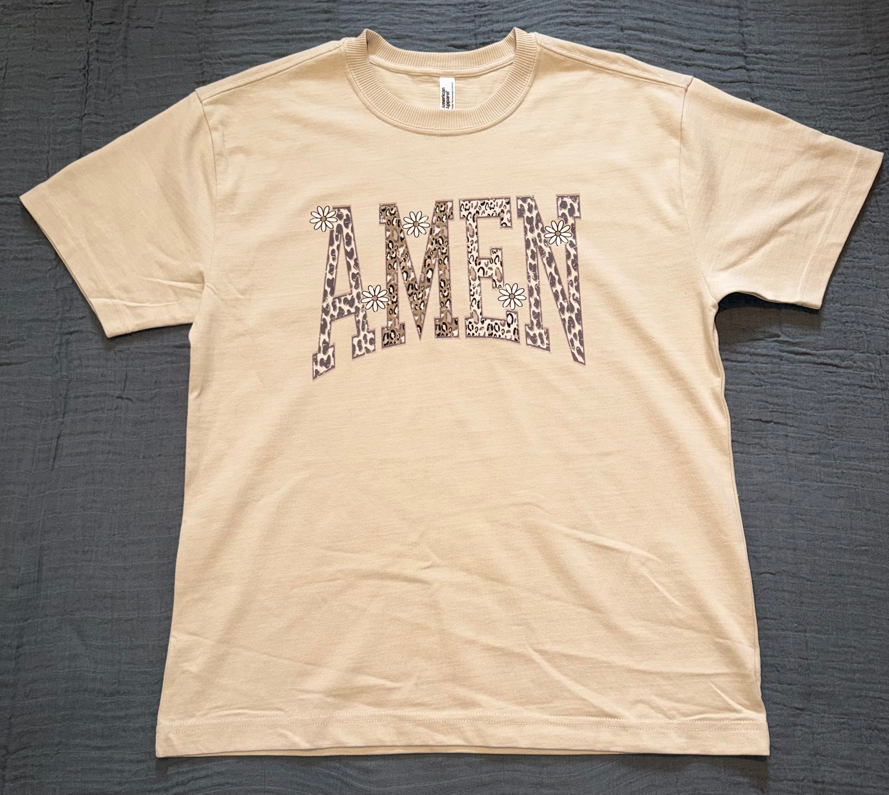 "AMEN" Cheetah & Daisy Graphic Tee