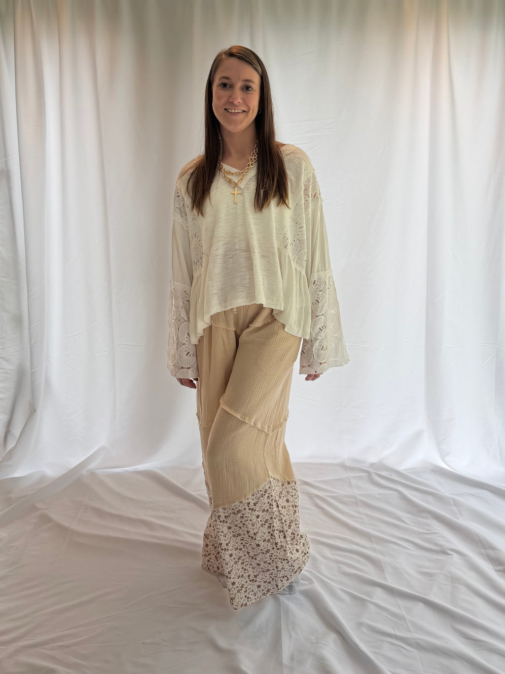 Lace-Trimmed Petal Top