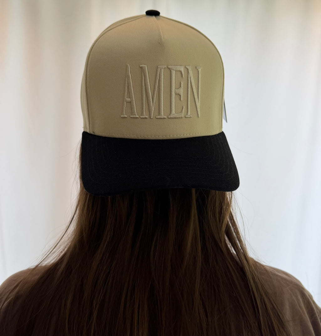 AMEN 3D Embroidered Two-Tone Trucker Hat