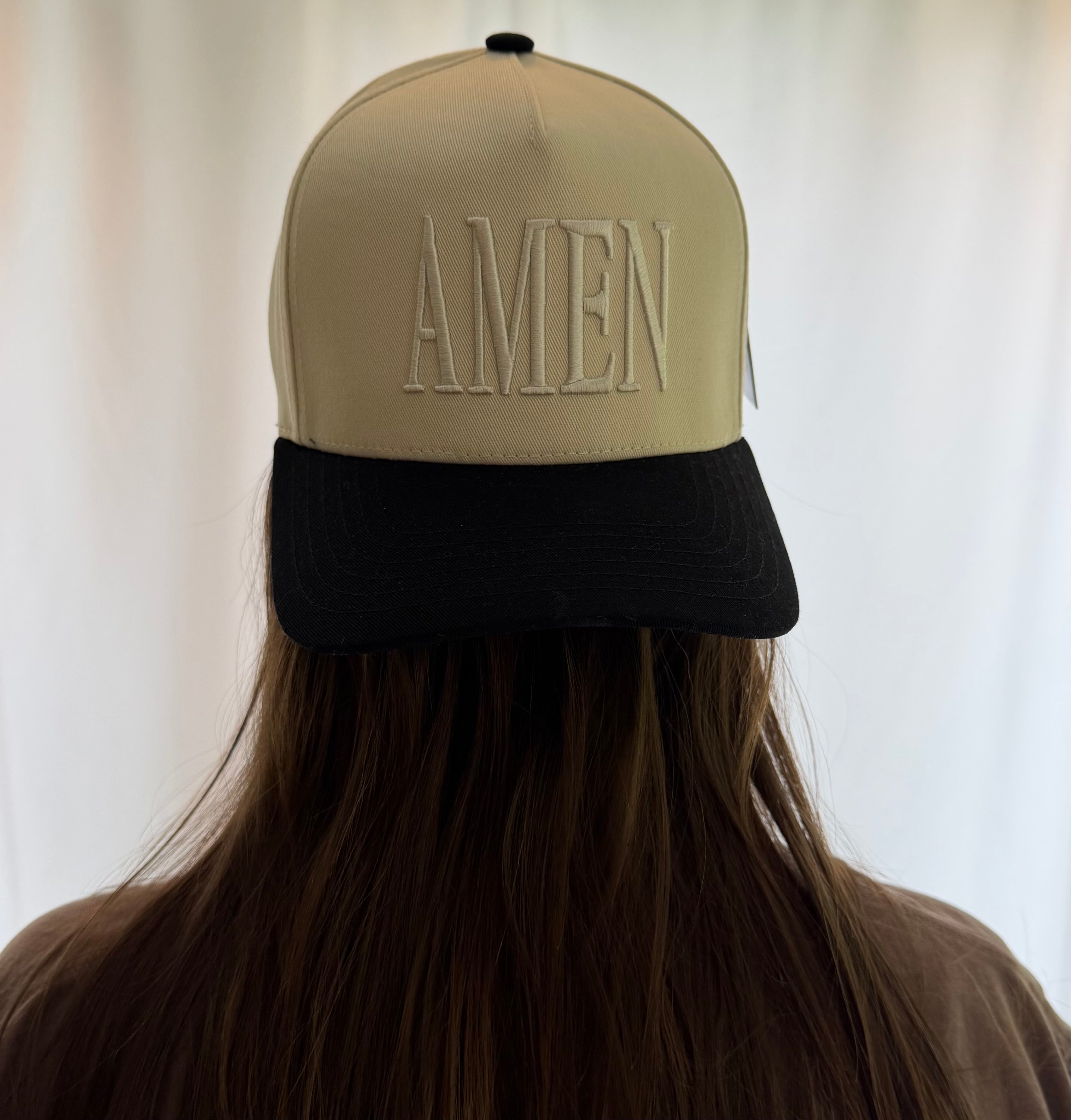 AMEN 3D Embroidered Two-Tone Trucker Hat
