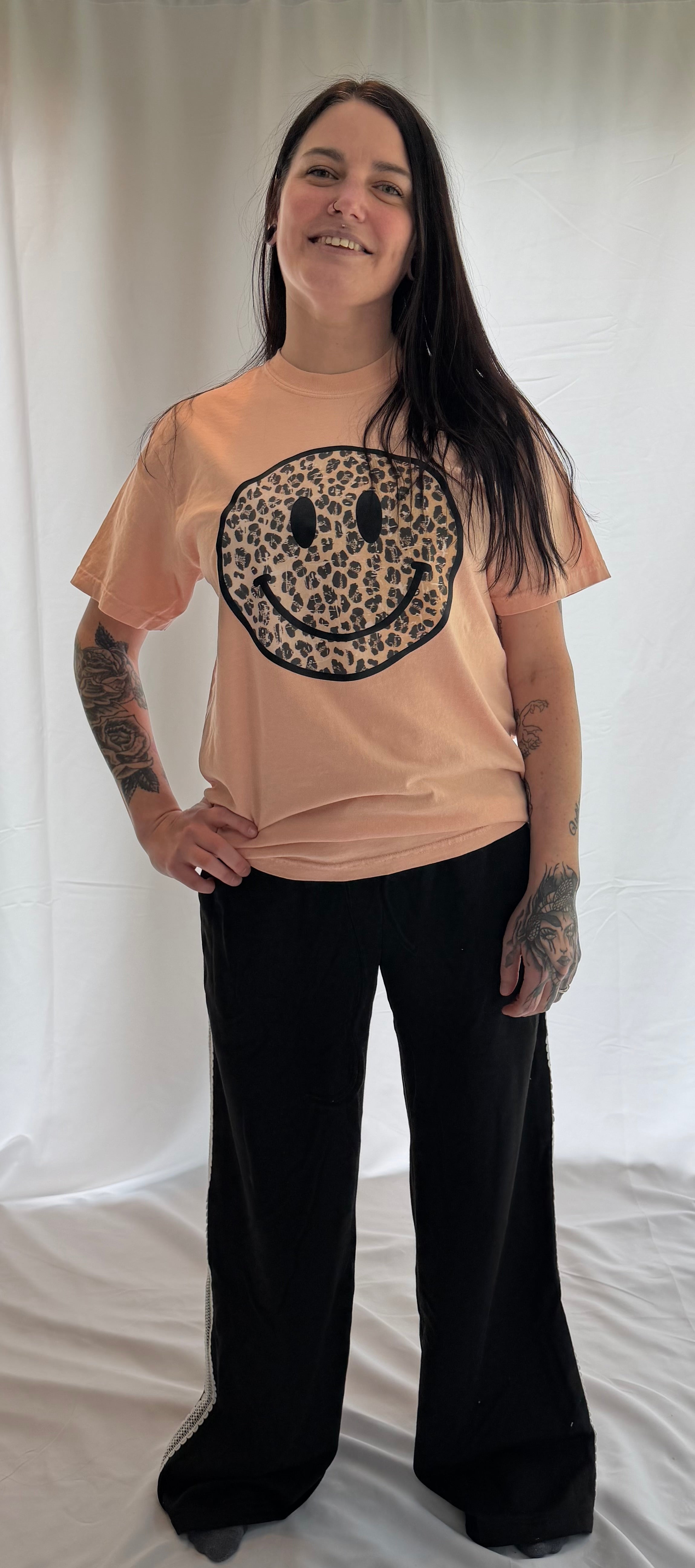 "Cheetah Smiley" Vintage-Wash Graphic Tee