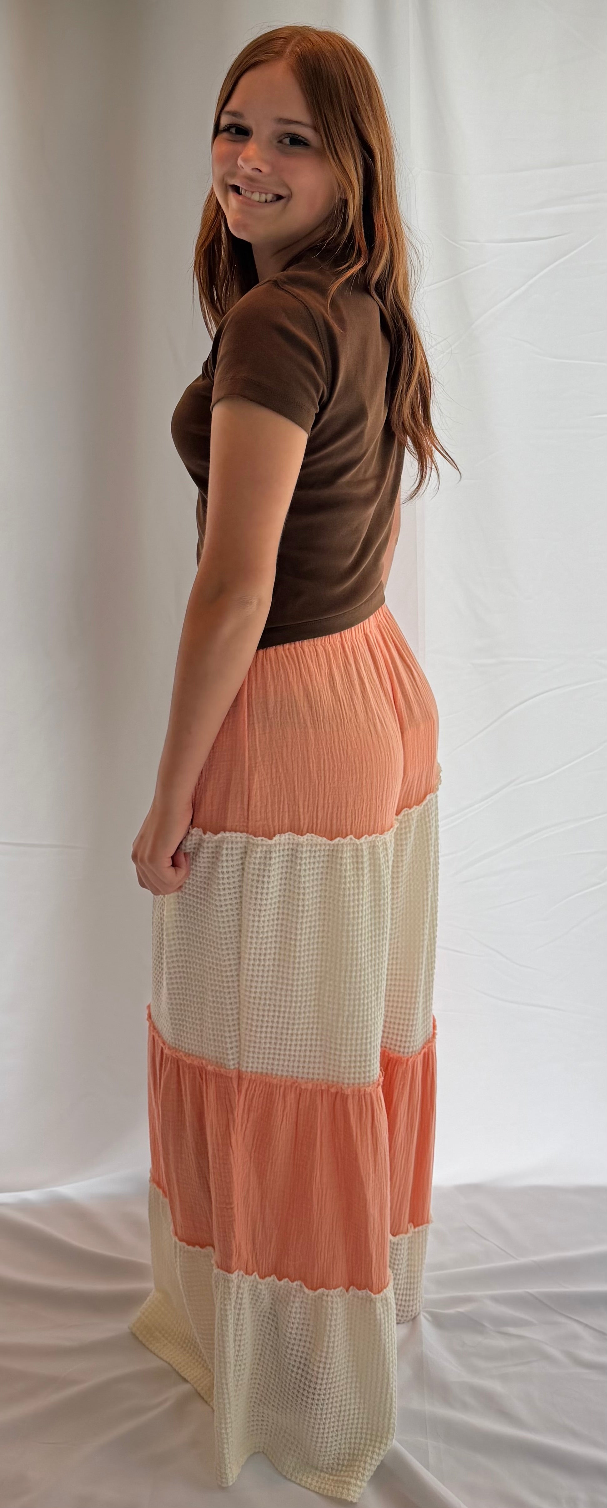 Wide Leg Gauze Knit Stripe Pants