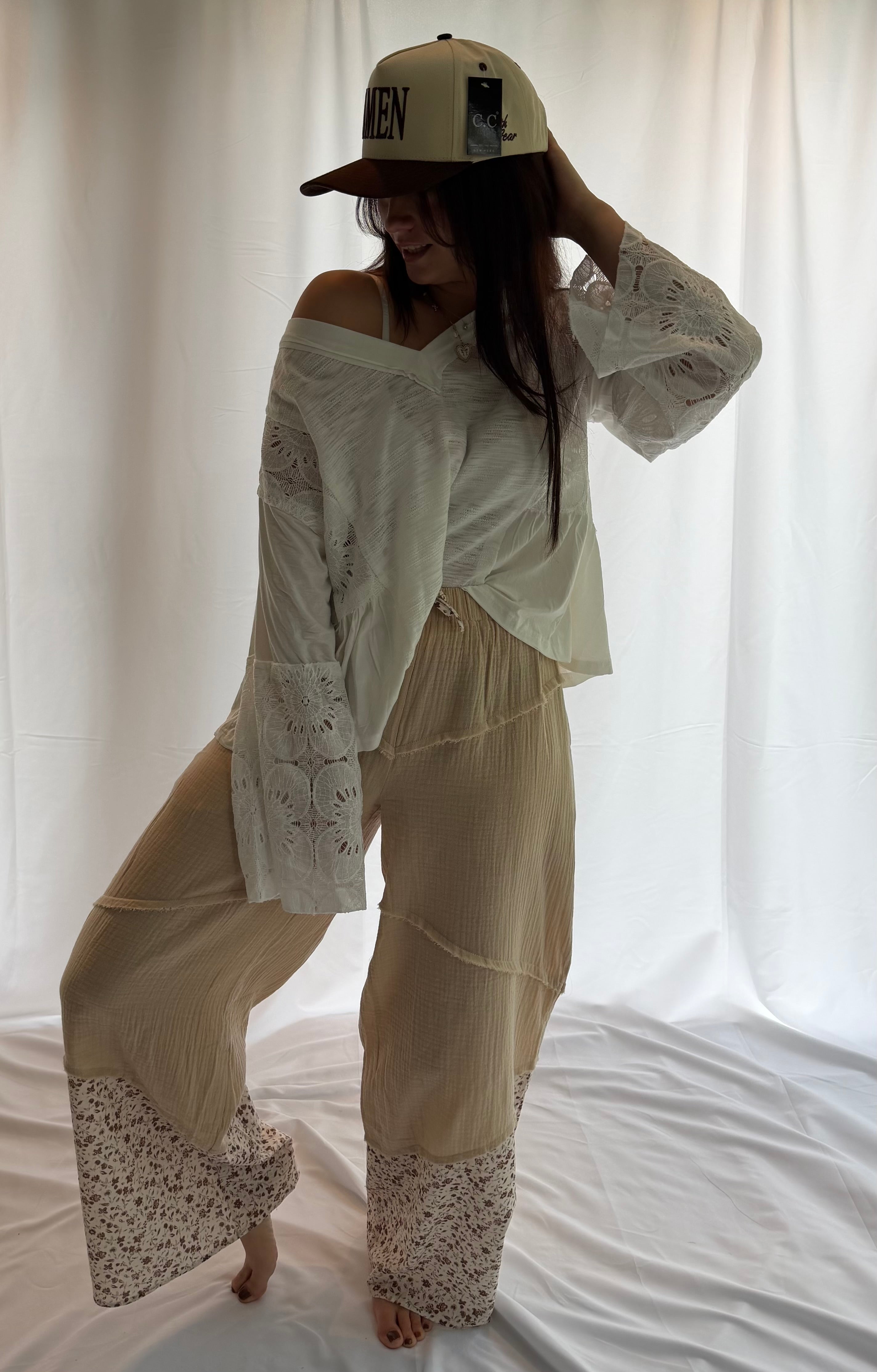 Lace-Trimmed Petal Top