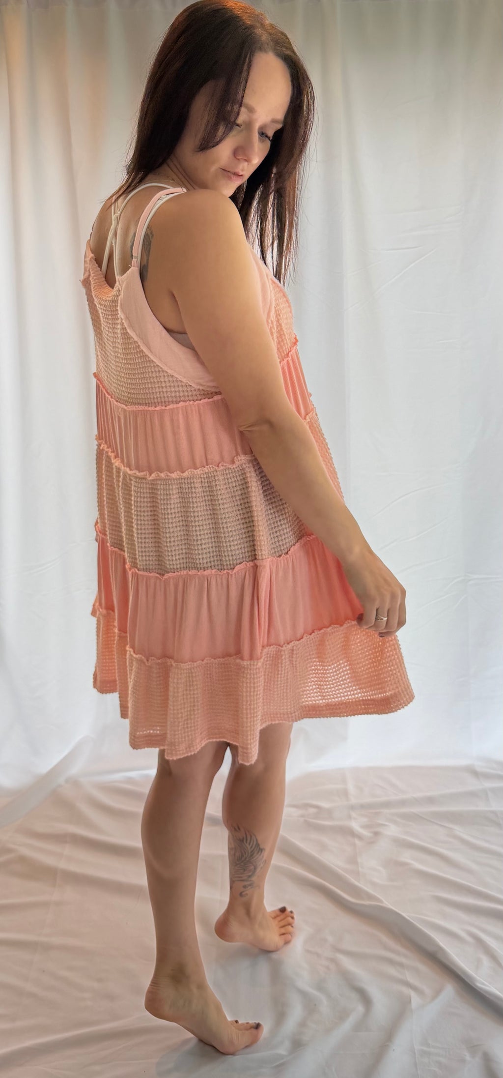 Lace Patchwork Tiered Tie-Front Overlay