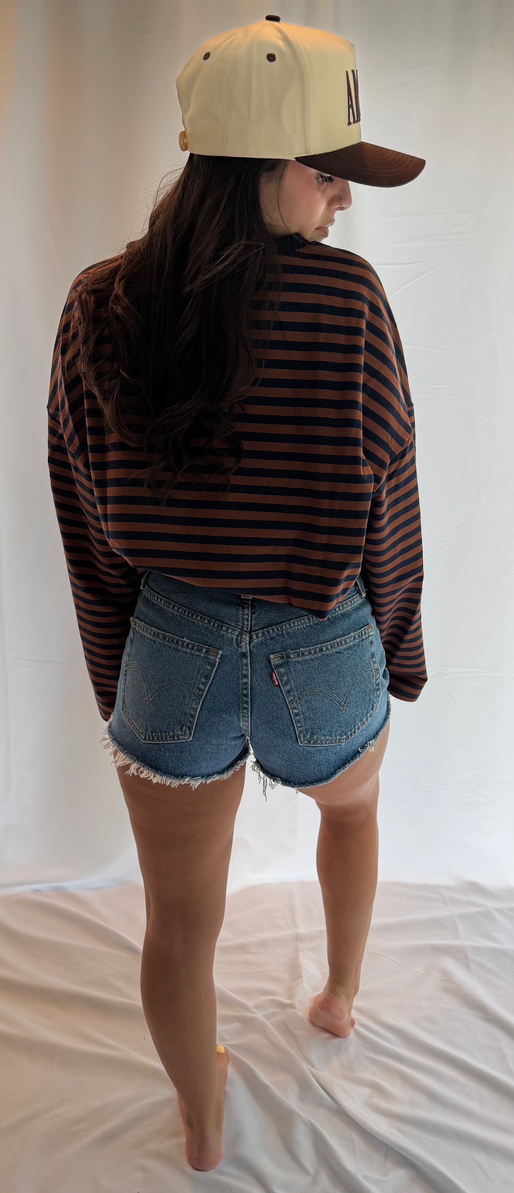 Retro Striped Terry Oversized Long Sleeve