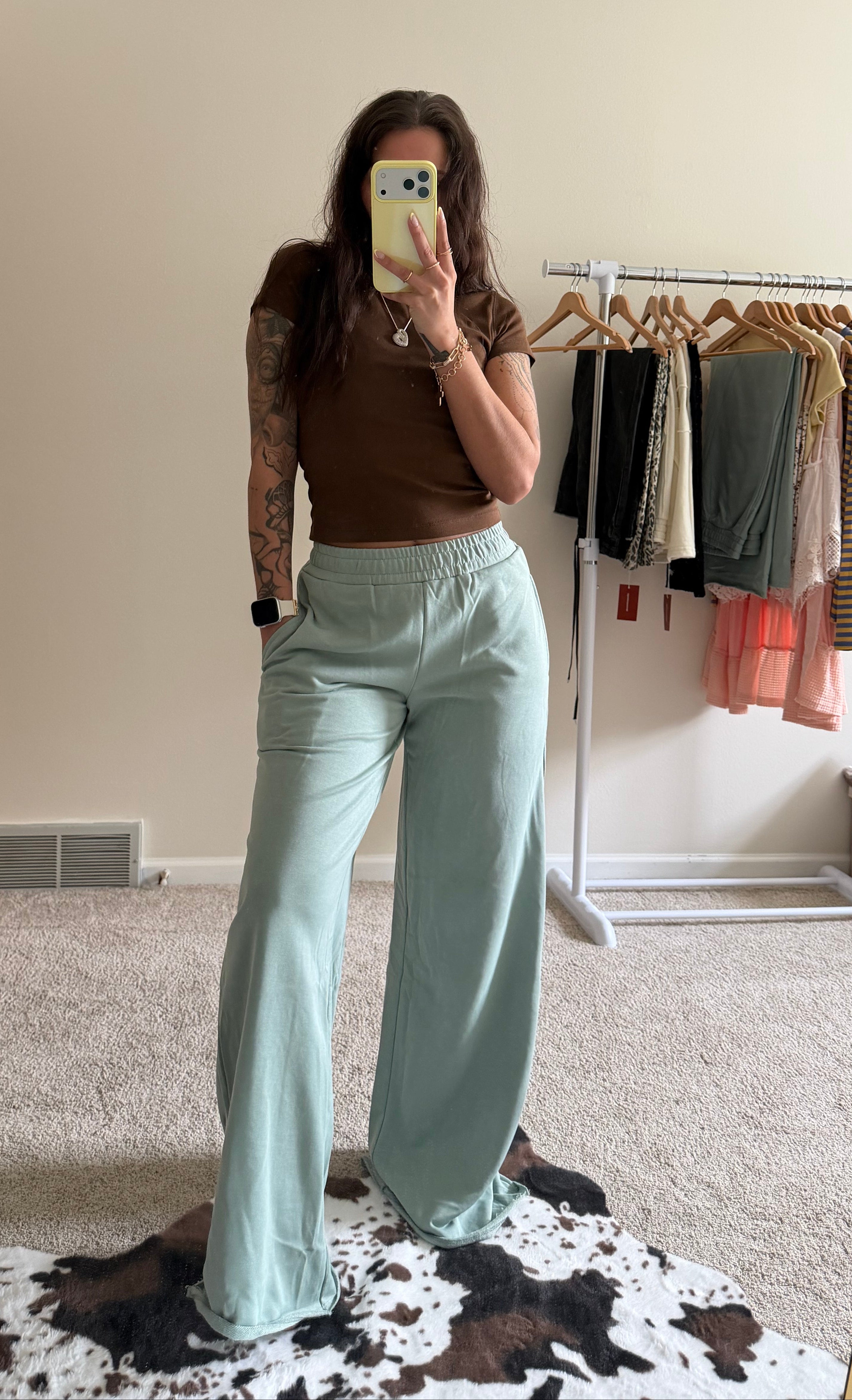 Model is 5’3 and 125 pounds. She is wearing a size small. 