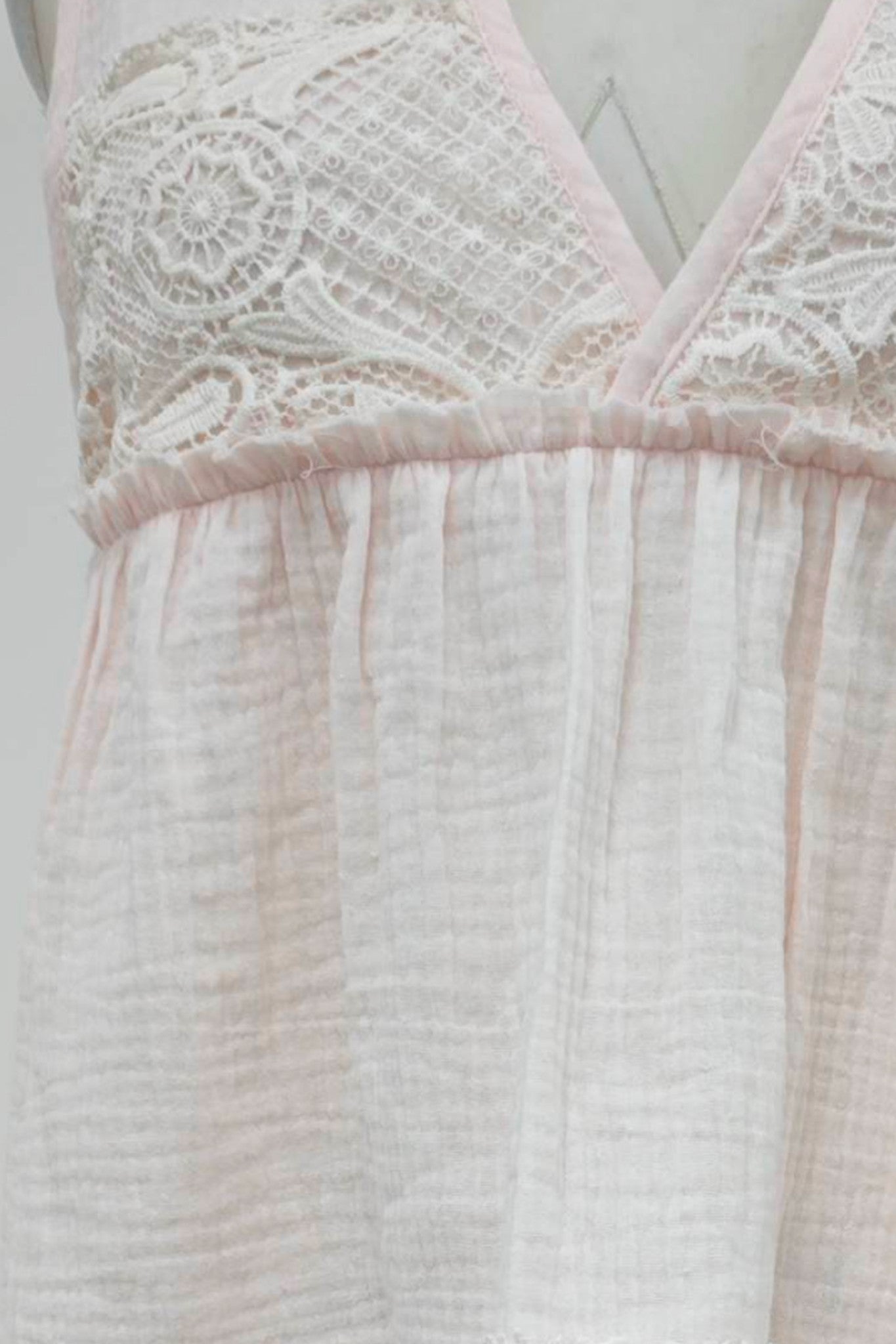 Blush Lace Crochet Babydoll Top