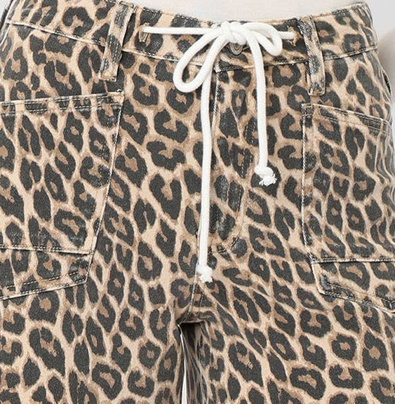 VERVET by Flying Monkey Wild Side Leopard Drawstring Shorts