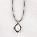 Teardrop Pendant Navajo Pearl Bead Necklace